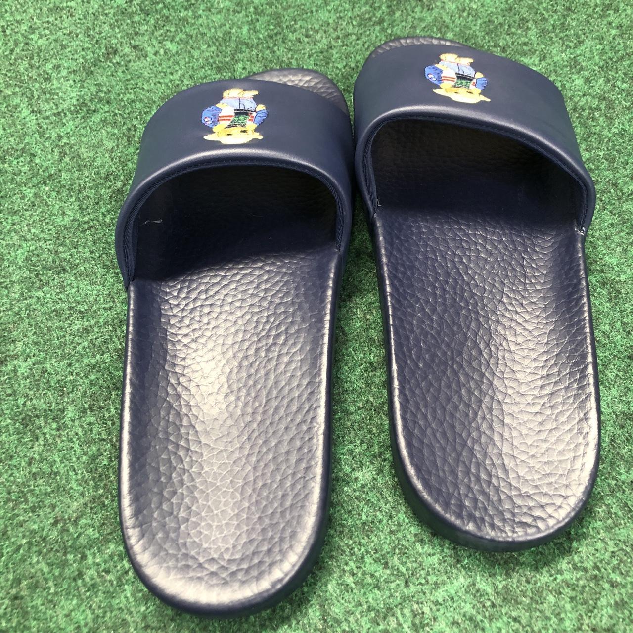 Polo Ralph Lauren Men's Blue Slides | Depop