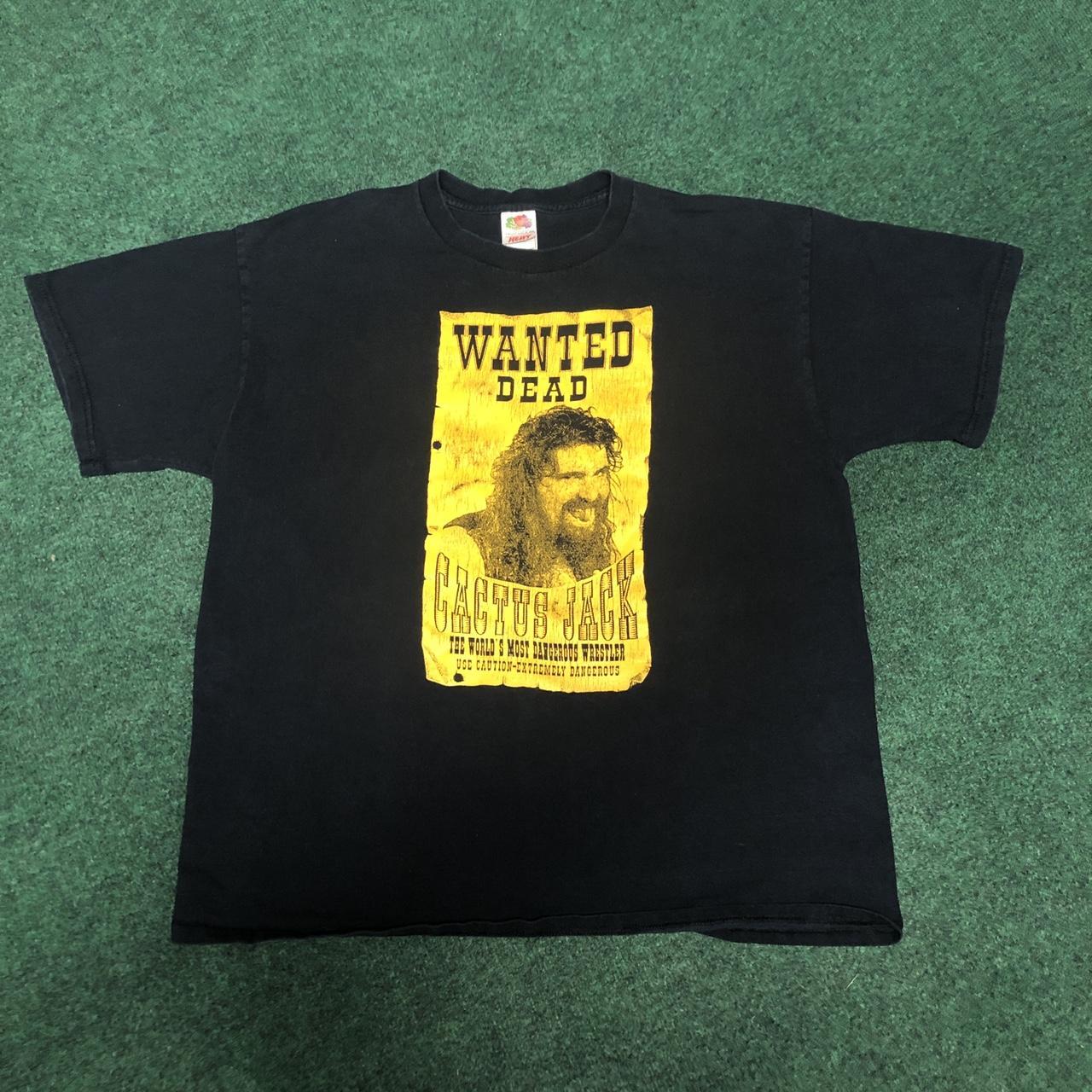 Cactus Jack Wanted Dead Mick Foley Mens T-shirt