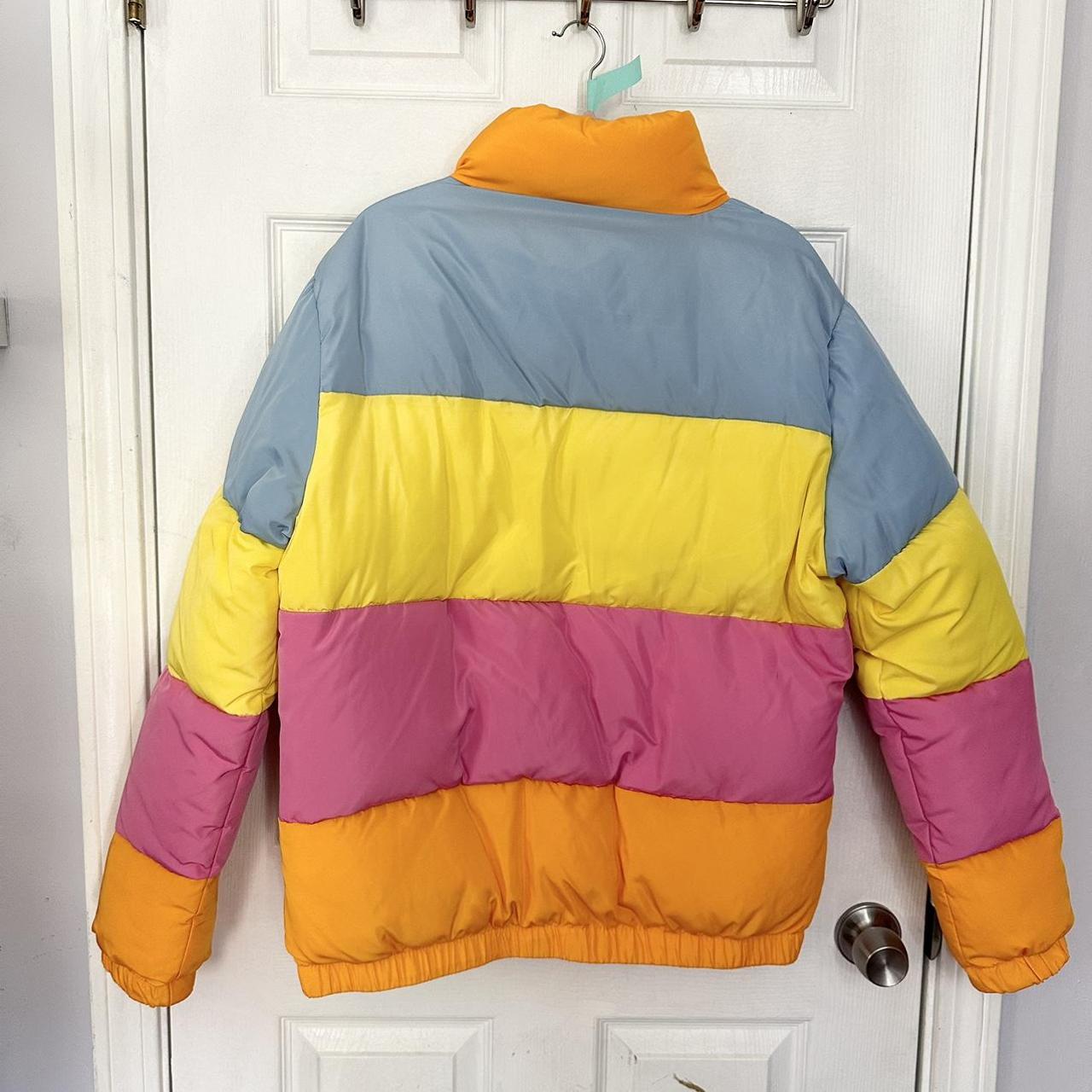 Forever 21 x Pantone Puffer Jacket Cropped Coat Watercolor Tie Dye