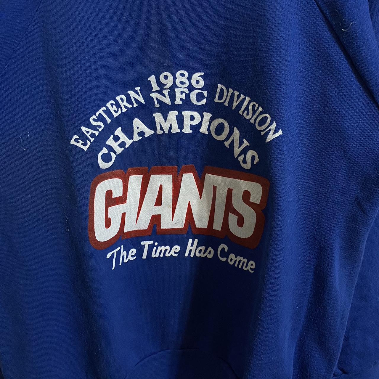 Vintage 80s New York Giants Sweatshirt. Electric - Depop