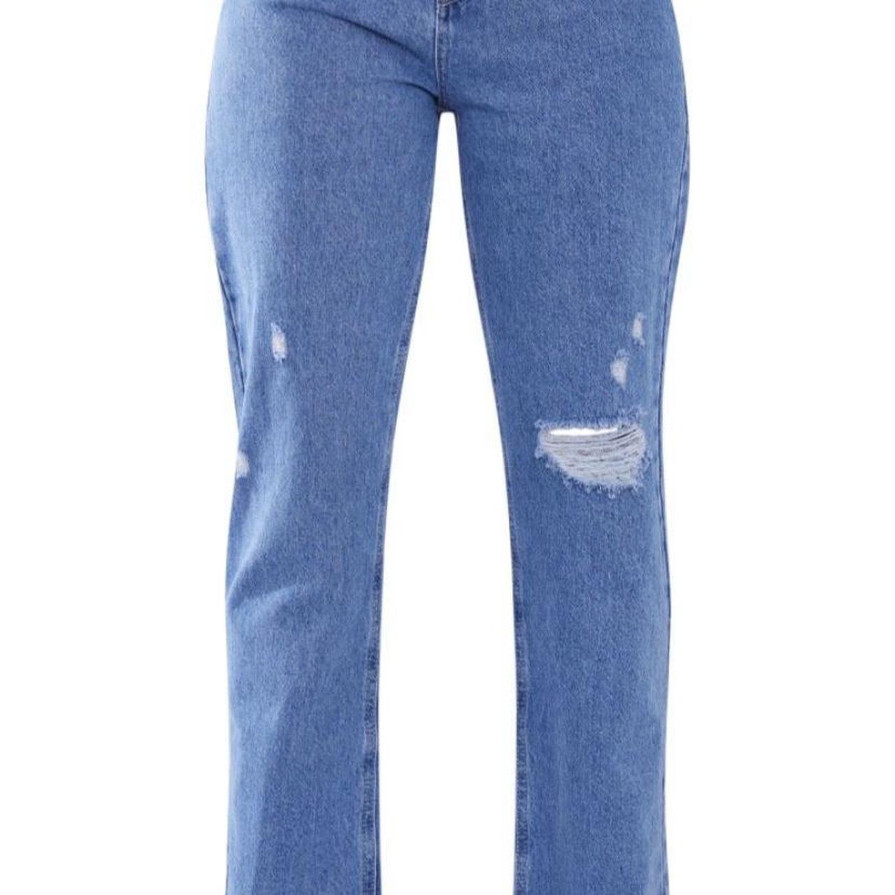 PLT Tall Mid Blue Wash Long Leg Straight Jean