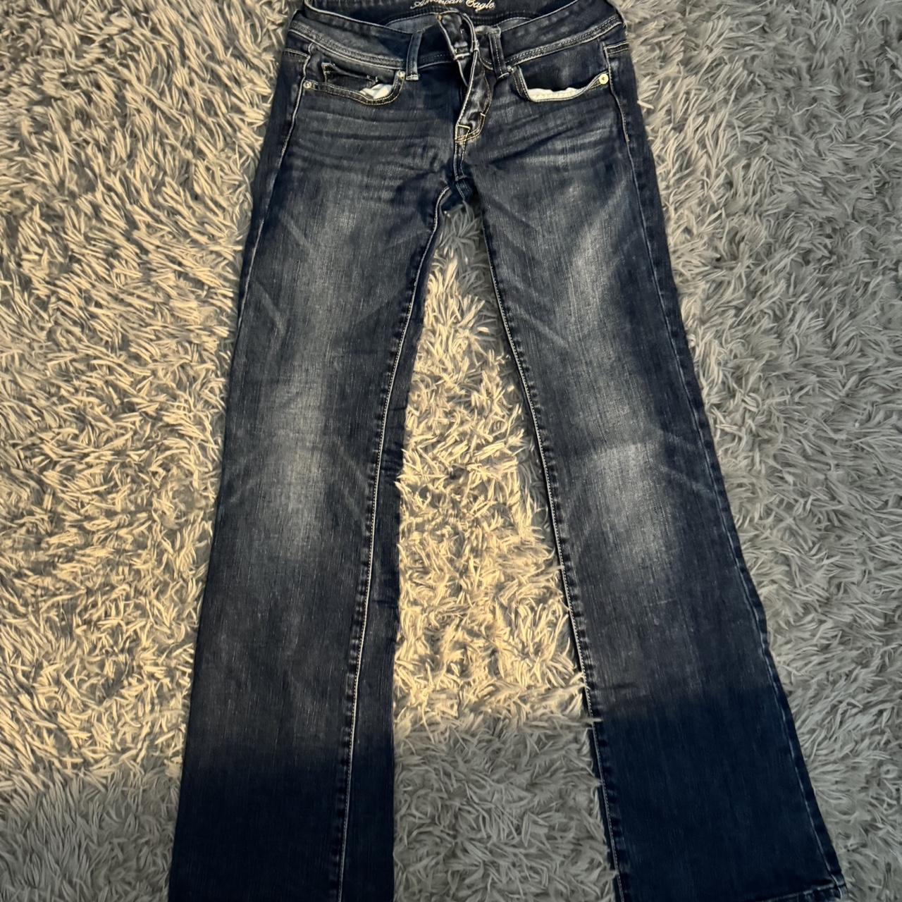 dark wash 2000s american eagle bootcut jeans size... Depop
