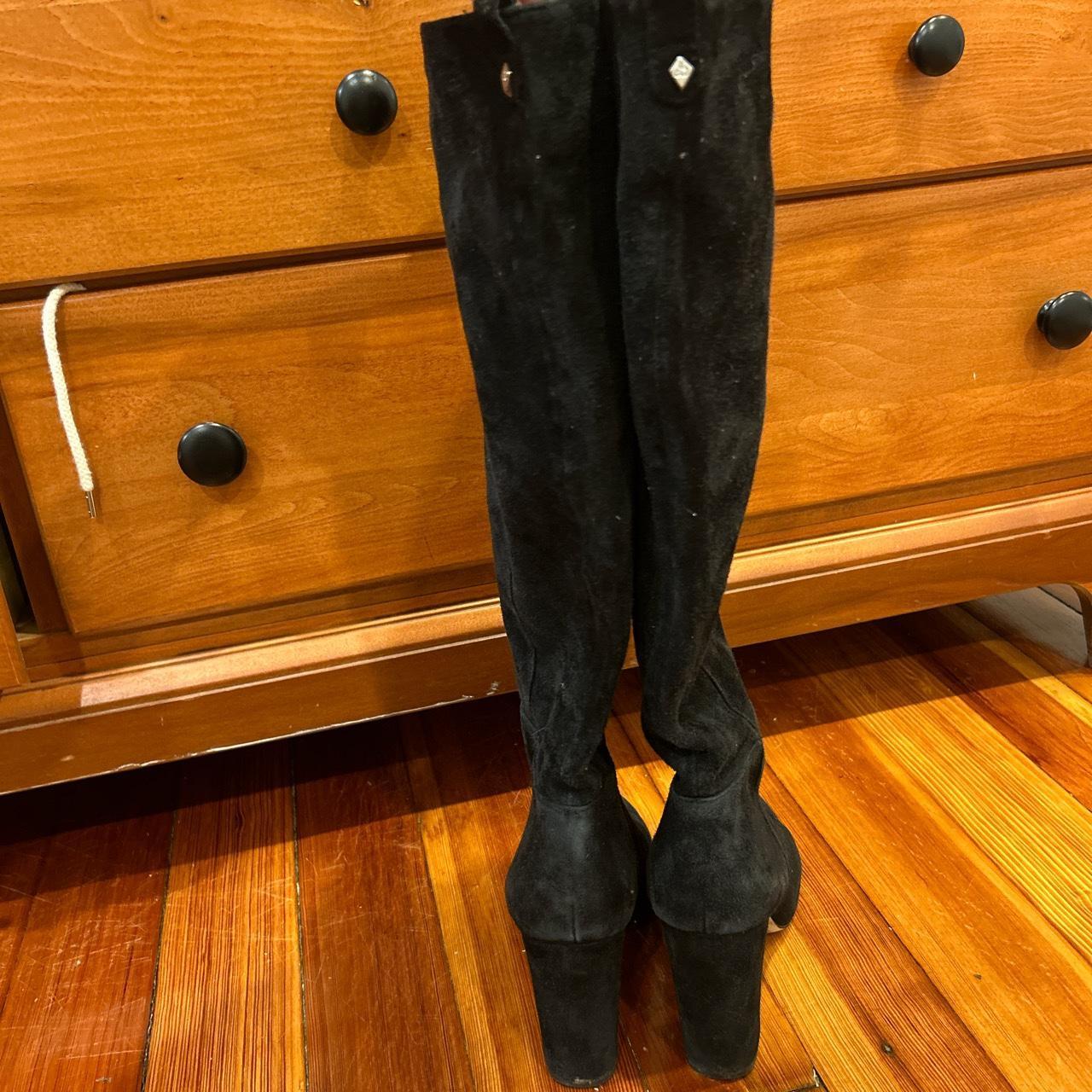 Worn Suede Sam Edelman Heel boots. Depop