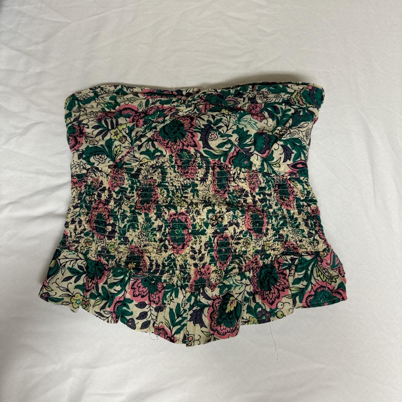 Free people floral tube top - Depop