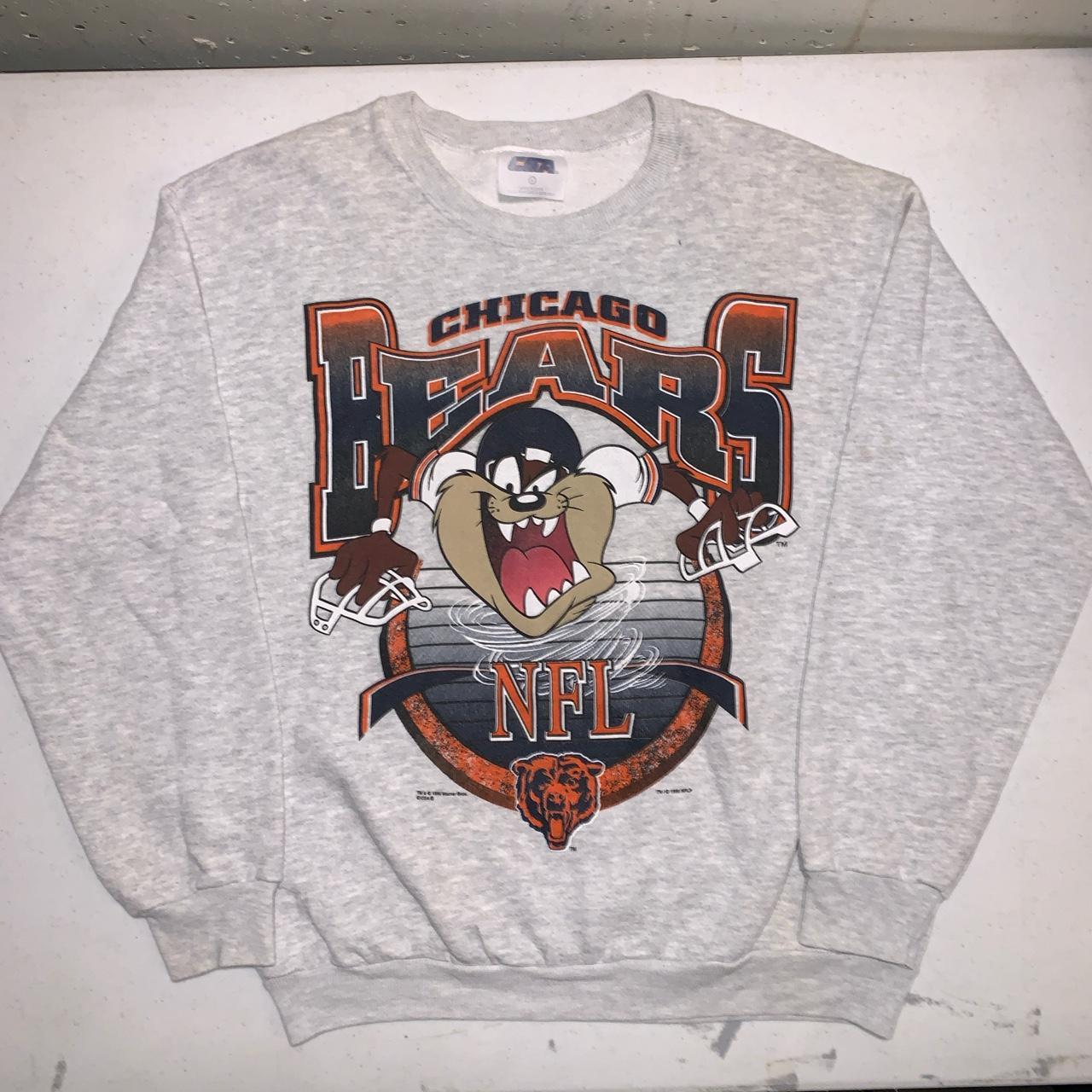 Vintage Chicago Bears NFL Apparel Flame Style Long Sleeve Shirt Size Mens XL