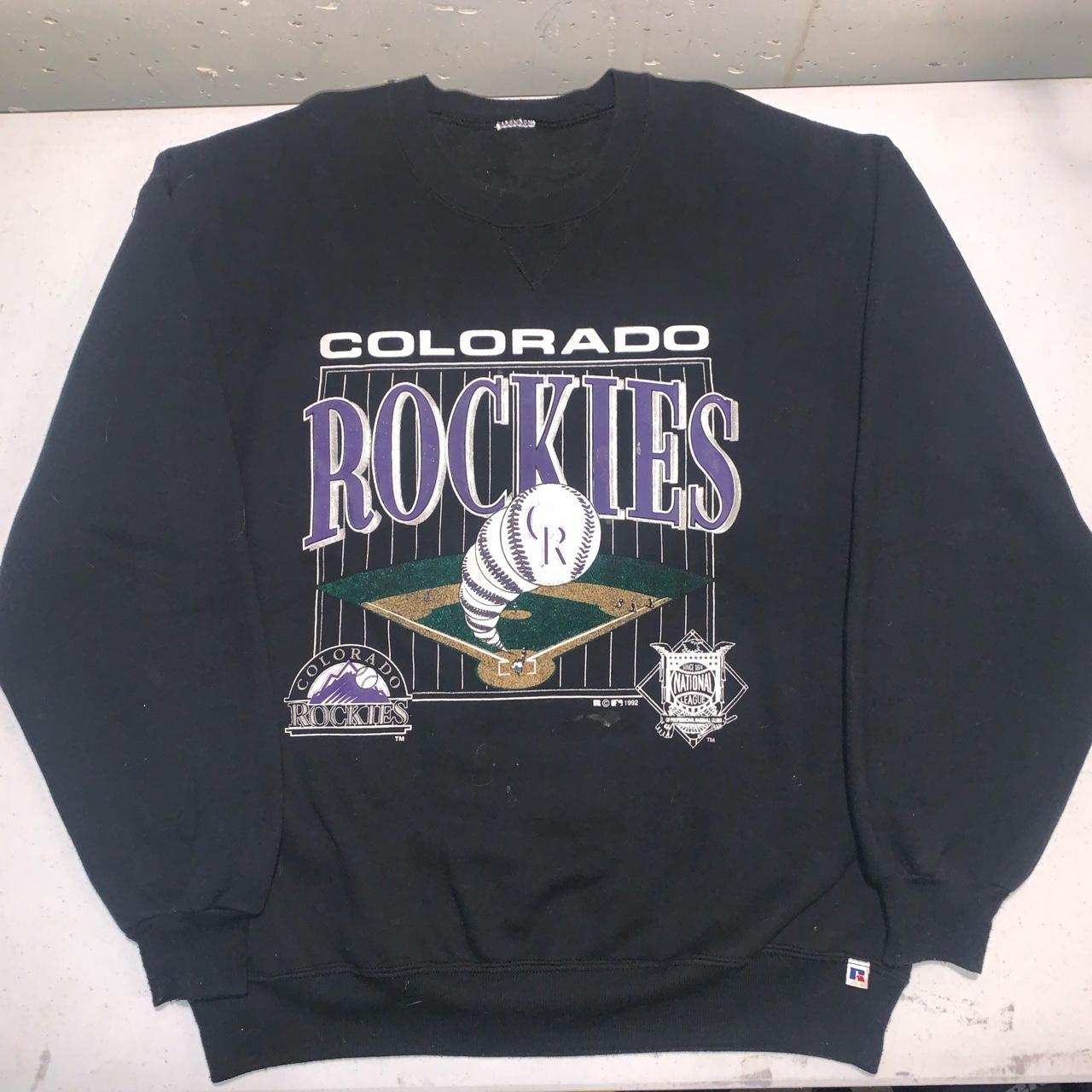 Vintage 90's Colorado Rockies Tee Size Large Feel - Depop