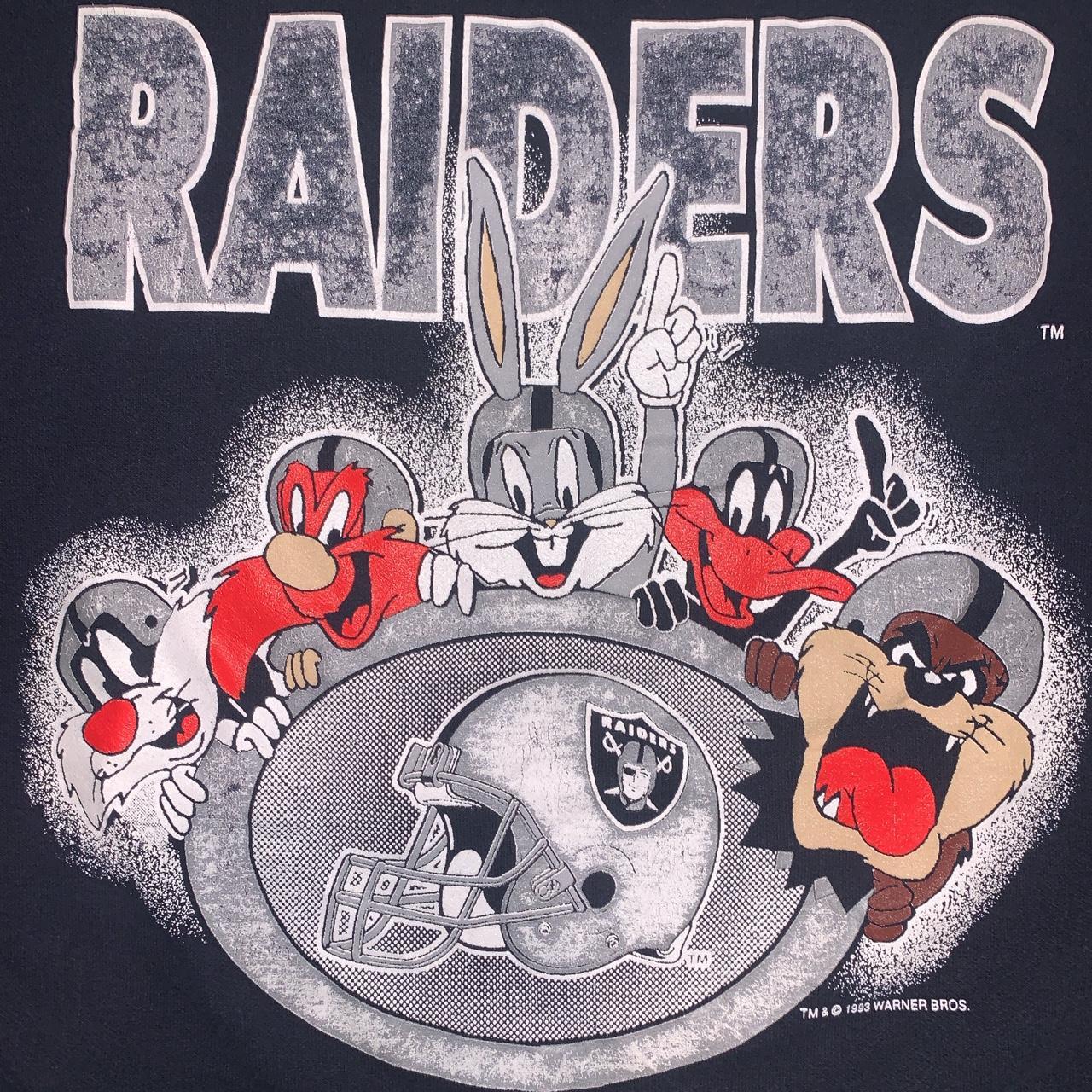 Vintage 1991 Los Angeles Raiders Taz T shirt Size - Depop