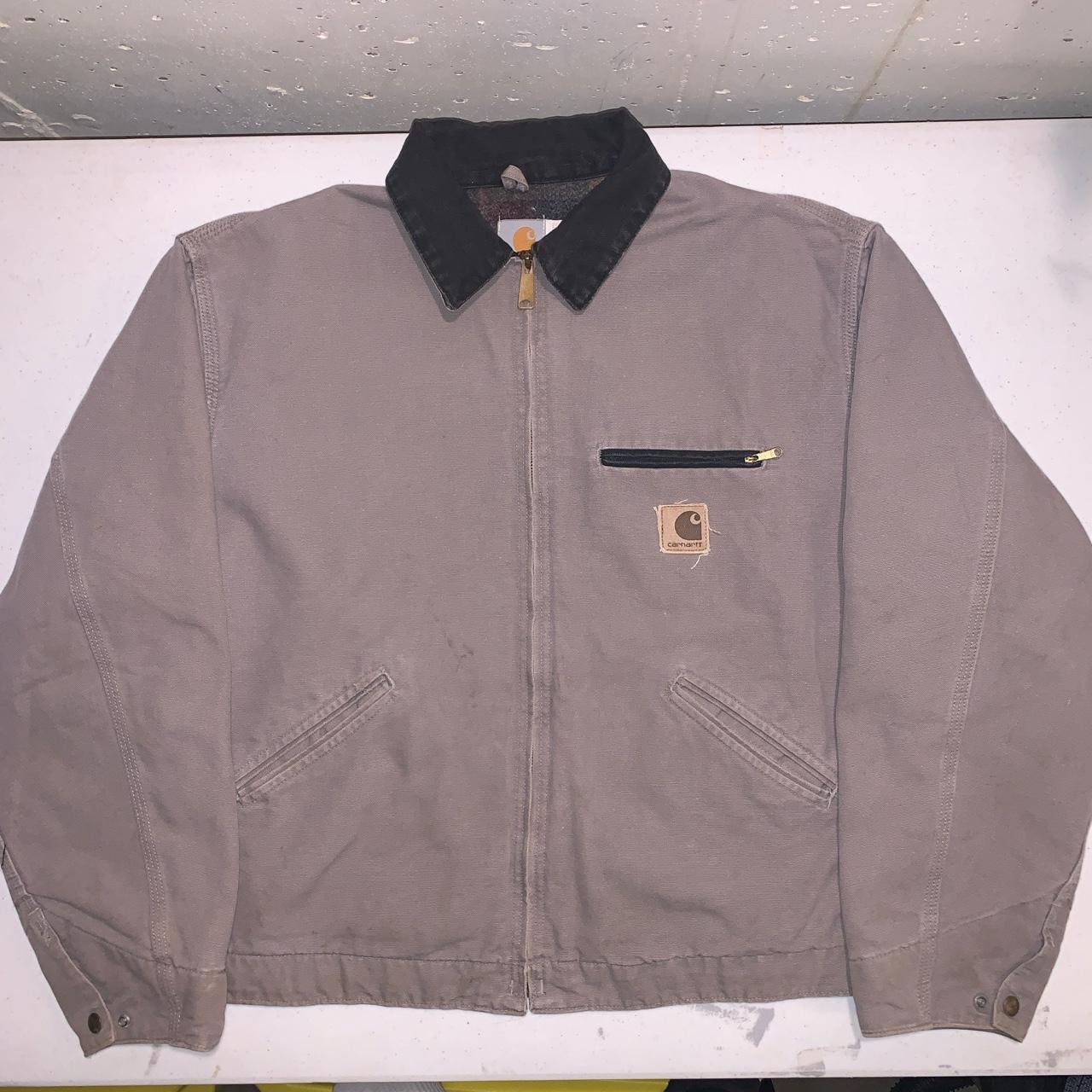 Vintage 90s Carhartt Detroit style cement light gray...