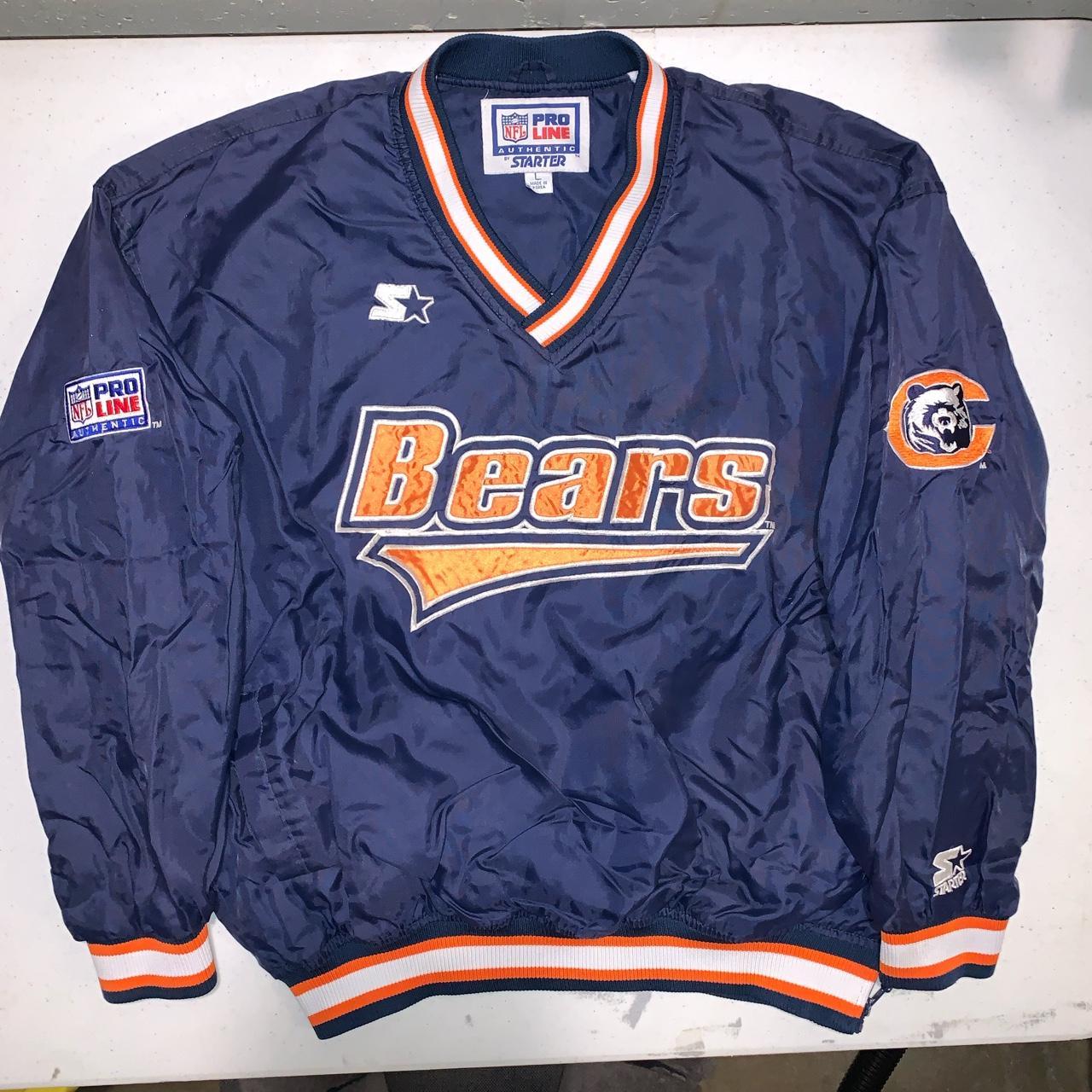 STARTER Mens Chicago Bears Sweatshirt, Blue, Large