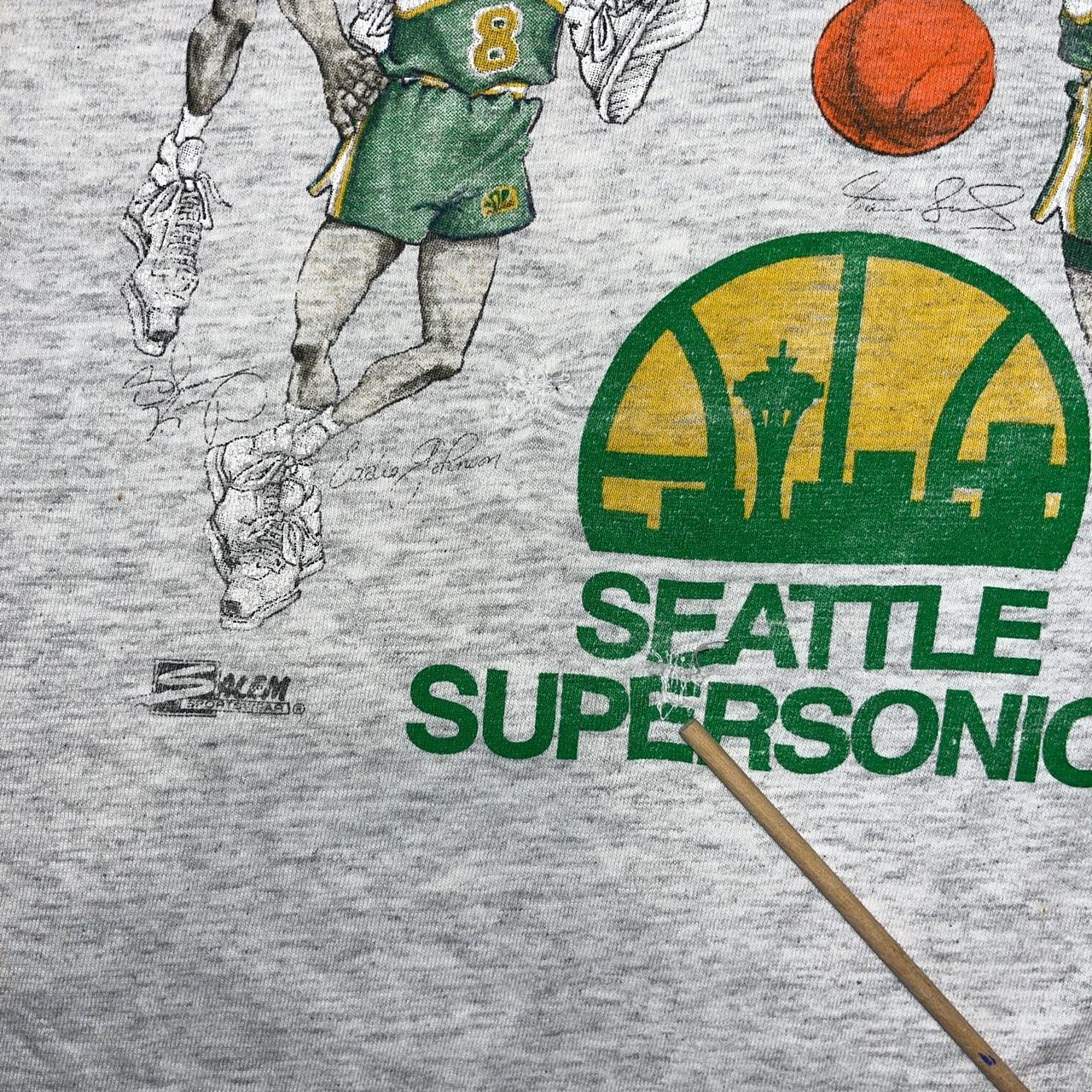 Vintage Y2K NBA 2001 Seattle Supersonics New Era - Depop