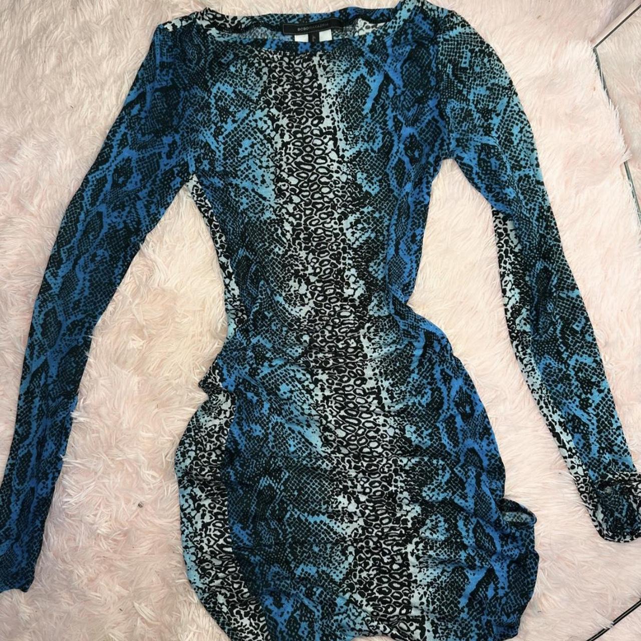 Bcbgmaxazria long sleeve snake print dress It s a Depop