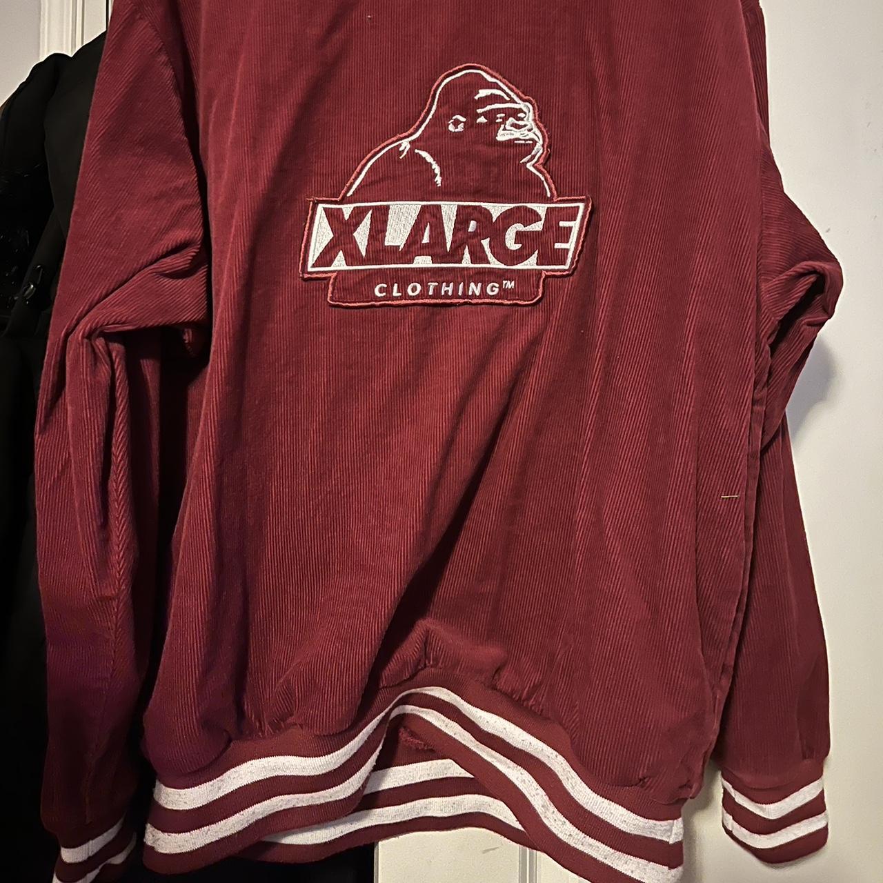 X Large Og Slanted Logo Crewneck Maroon Corduroy