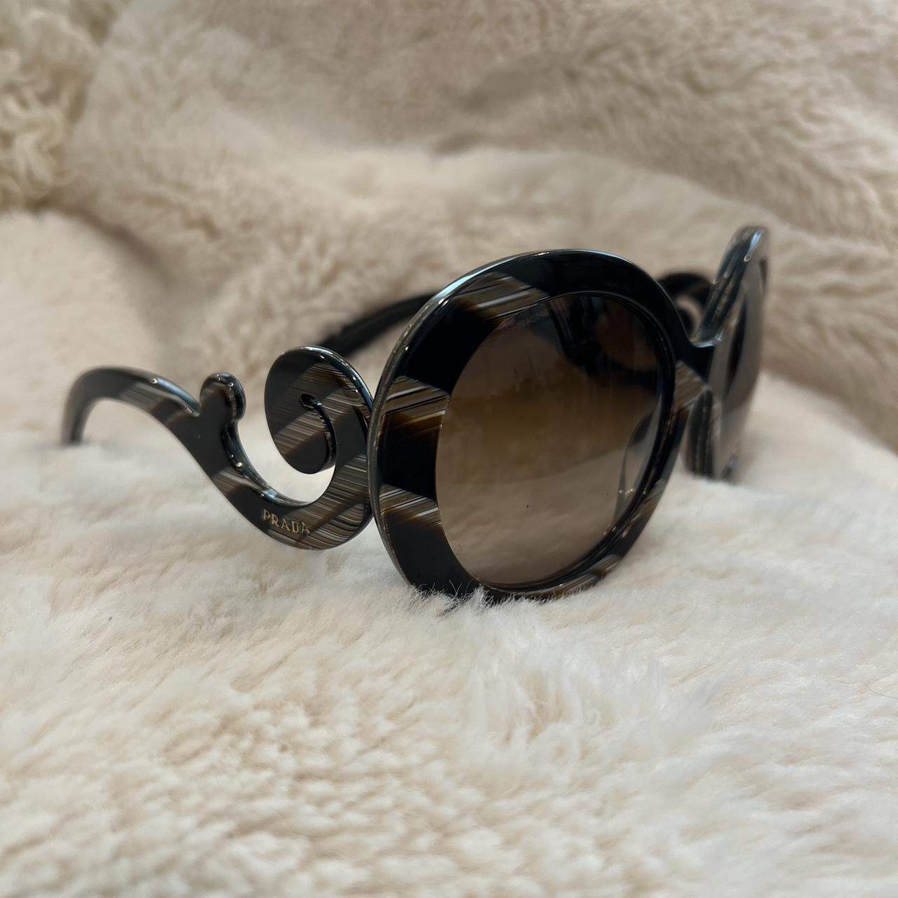 Prada Oversized Baroque Round Sunglasses with Swirl. Depop