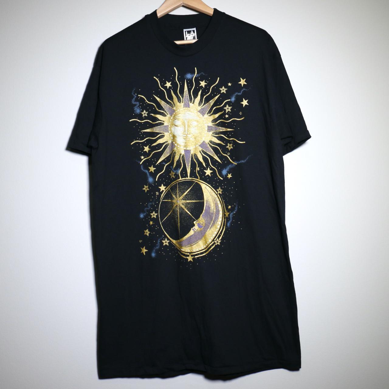 Vintage 90s Oversized T Shirt Celestial Boho Sun and... - Depop