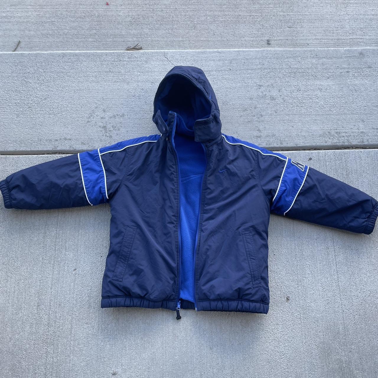 Nike Men's Blue and White Hoodie | Depop