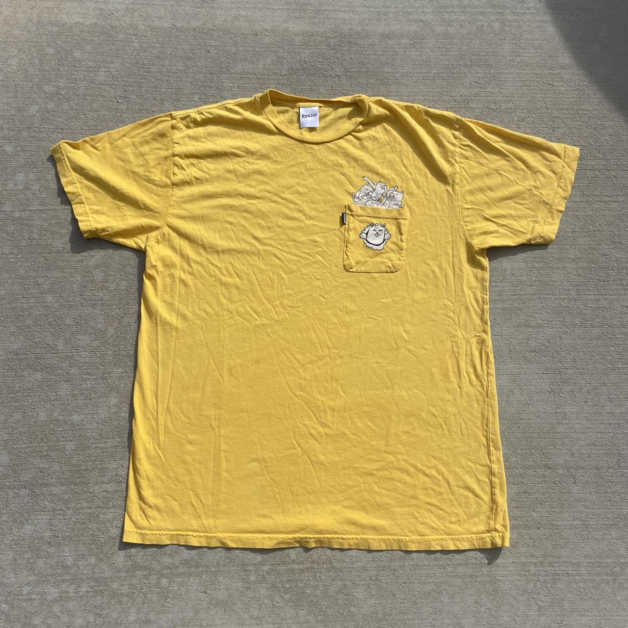 RIPNDIP Men's Yellow and Tan T-shirt | Depop