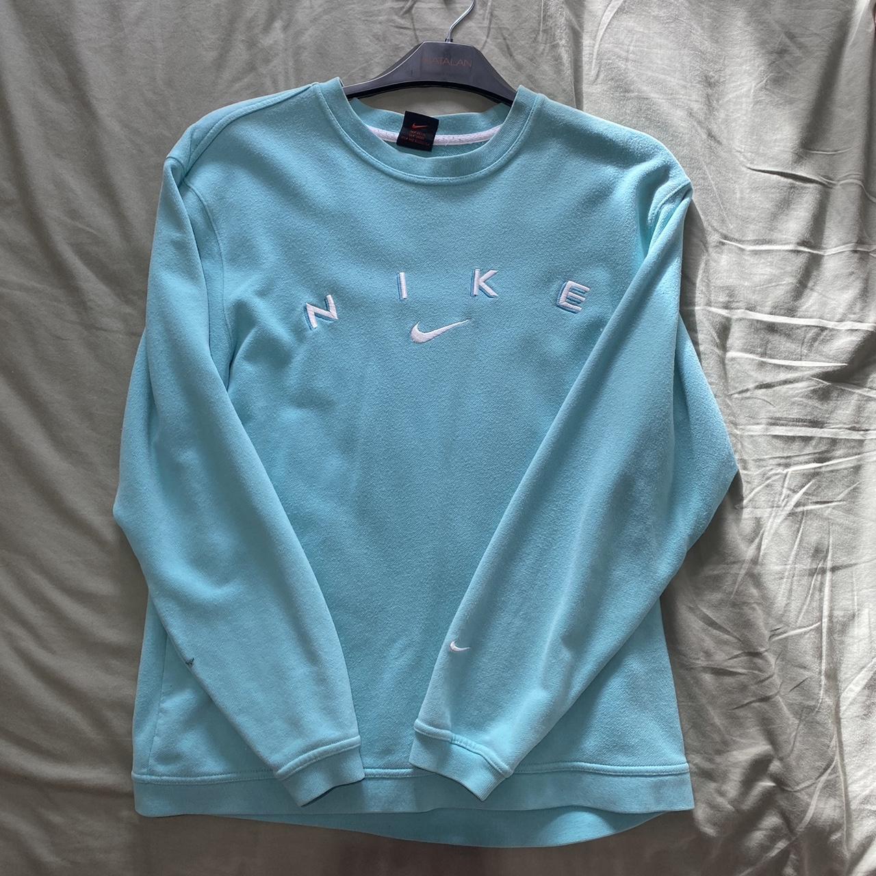 vintage light blue NIKE jumper SIZE S (4-6) but... - Depop