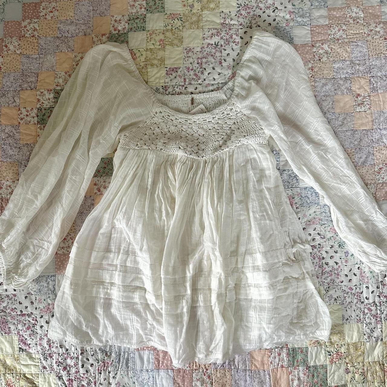 Free People Women's White Dress | Depop