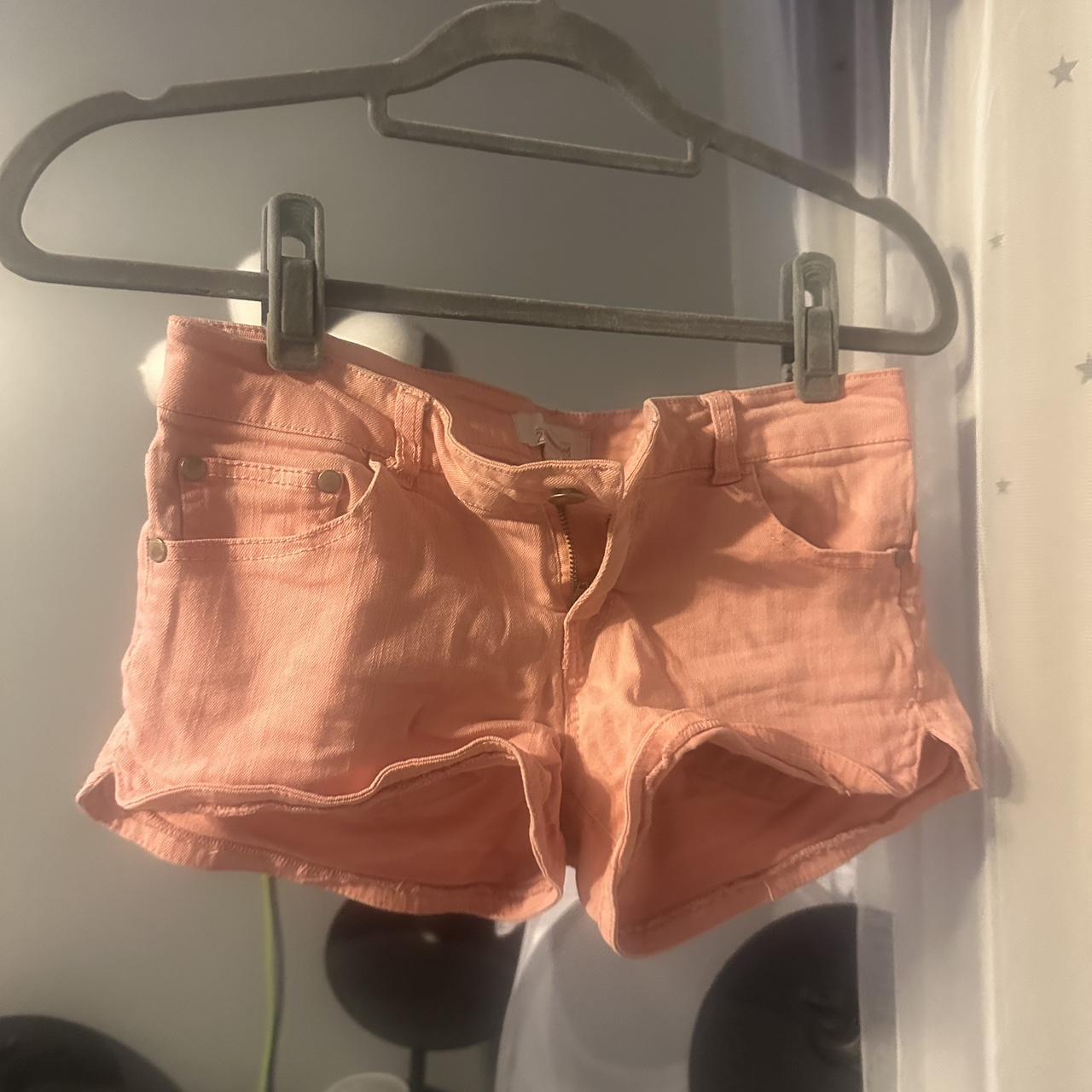 Cute simple baby pink shorts flatters your behind... - Depop