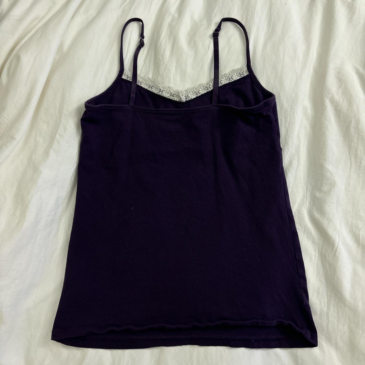 Purple Lace Detail Tank Top •purple lace tank top... - Depop