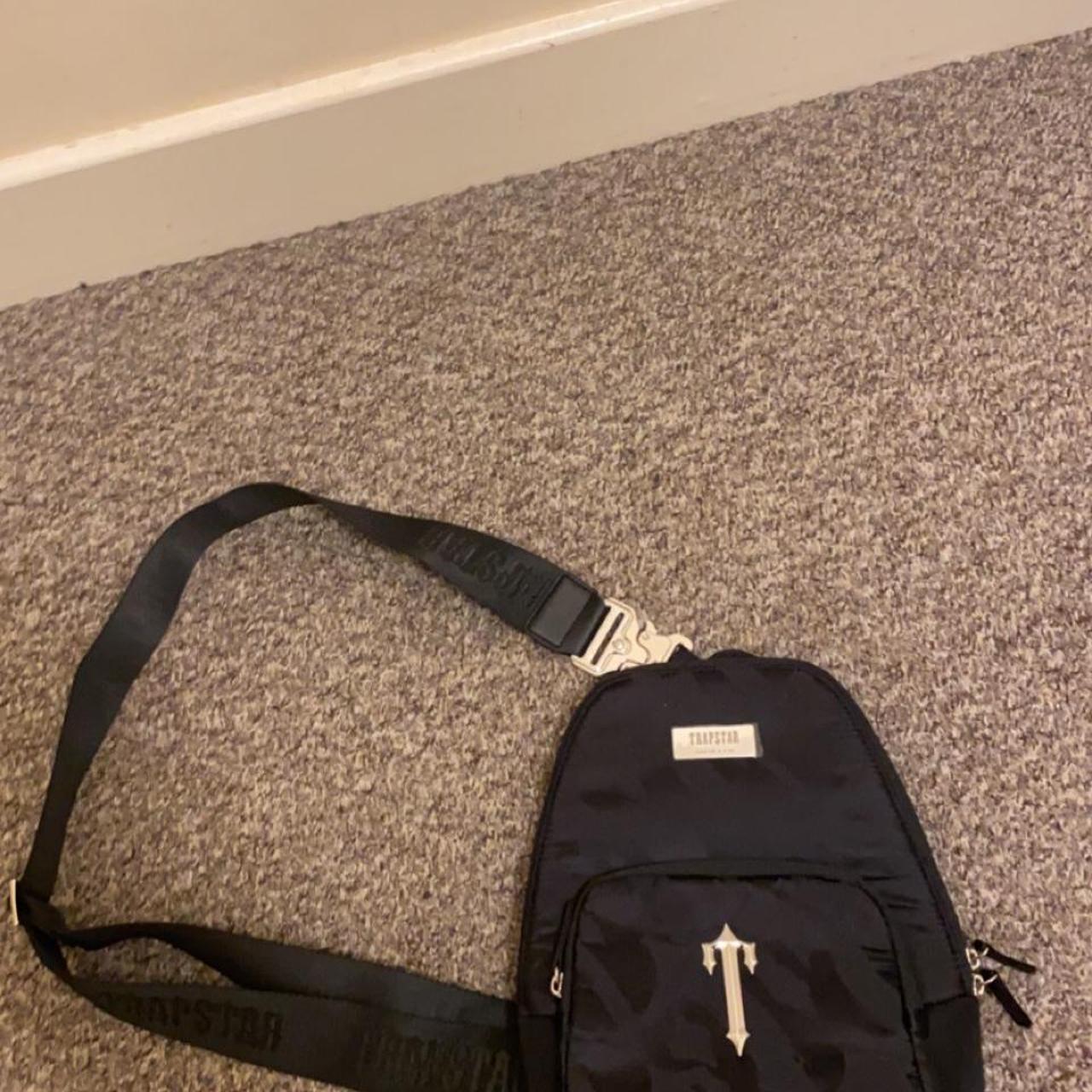 Trapstar Men's Black and Silver Bag Depop