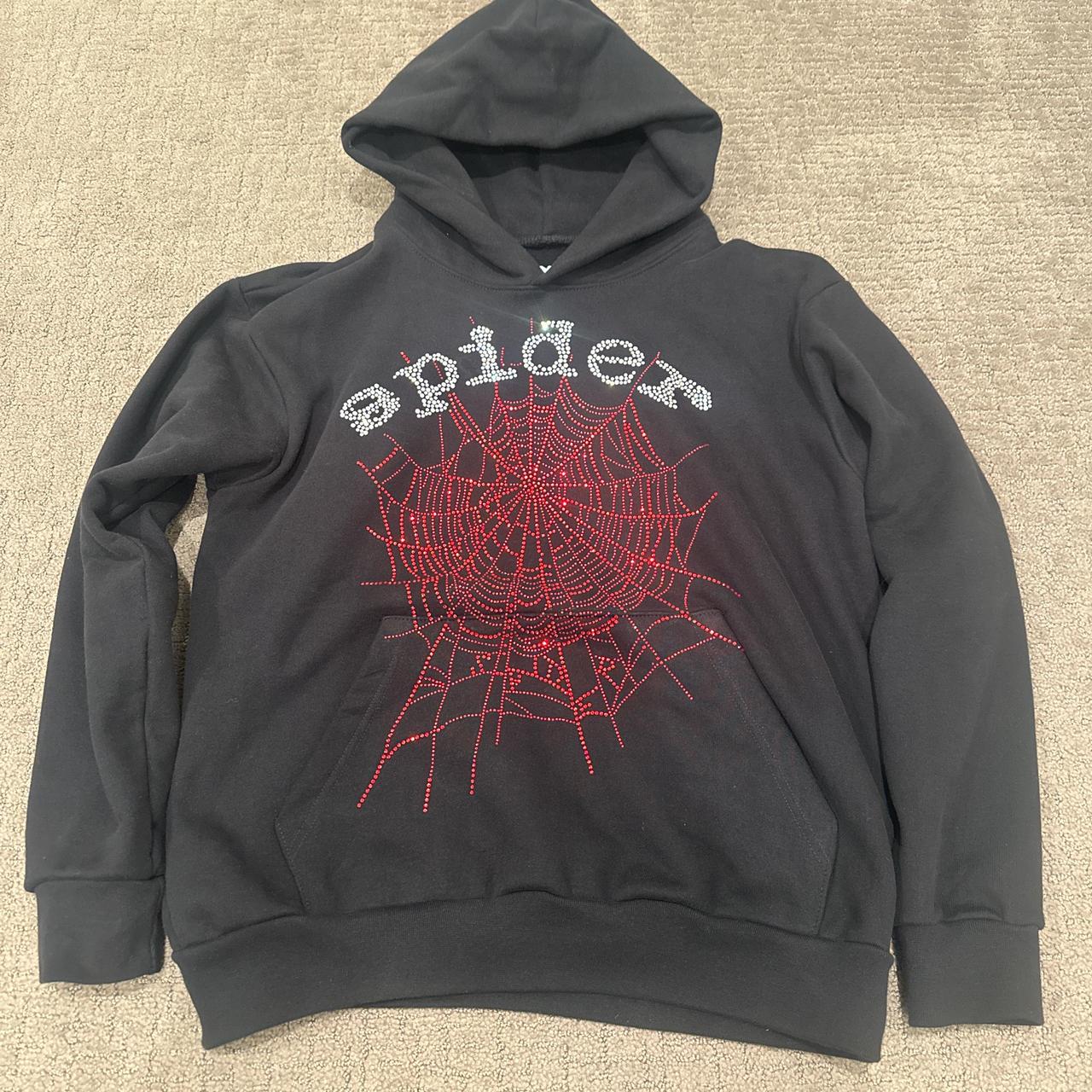 Sp5der OG Rhinestone Logo Hoodie (og price $350) | Depop