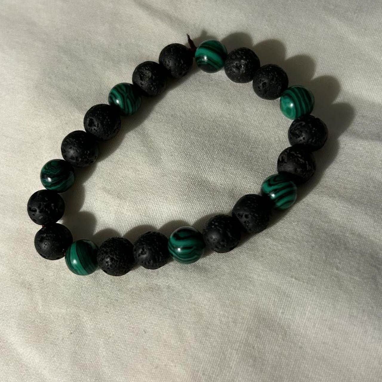 Lava rock stone Red string green SIMULATED... - Depop
