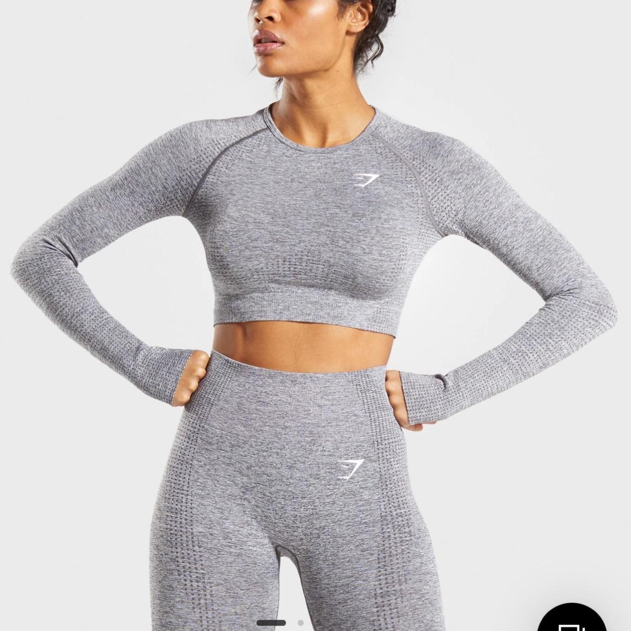 Gymshark vital seamless crop top grey marl XS