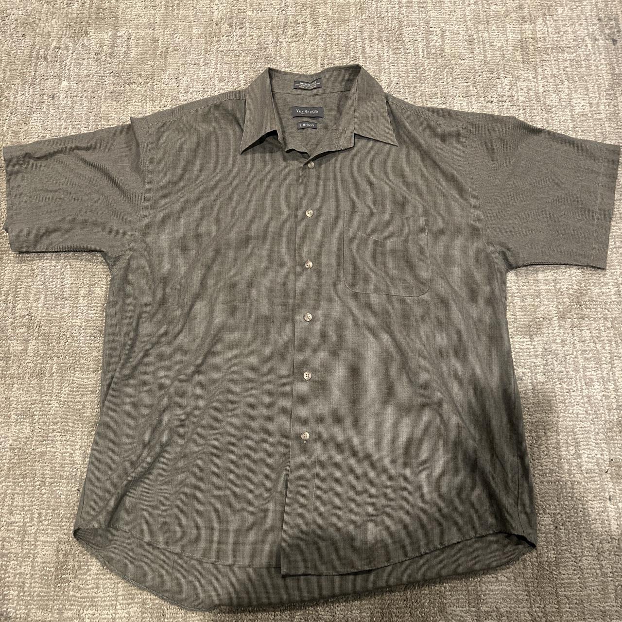 Van Heusen Men's Khaki and Brown Shirt | Depop