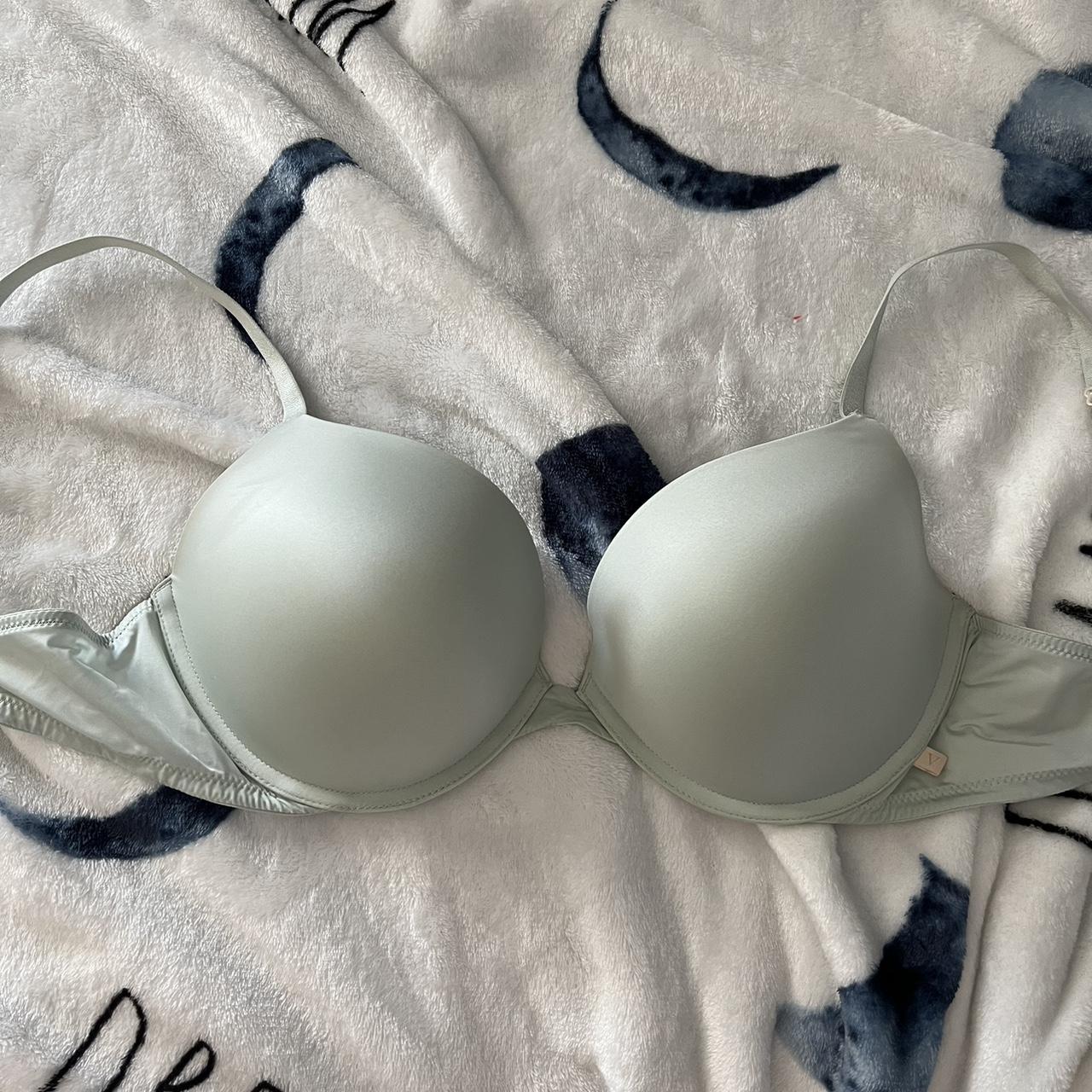 Victoria's Secret push up bra Size 36D Light teal - Depop
