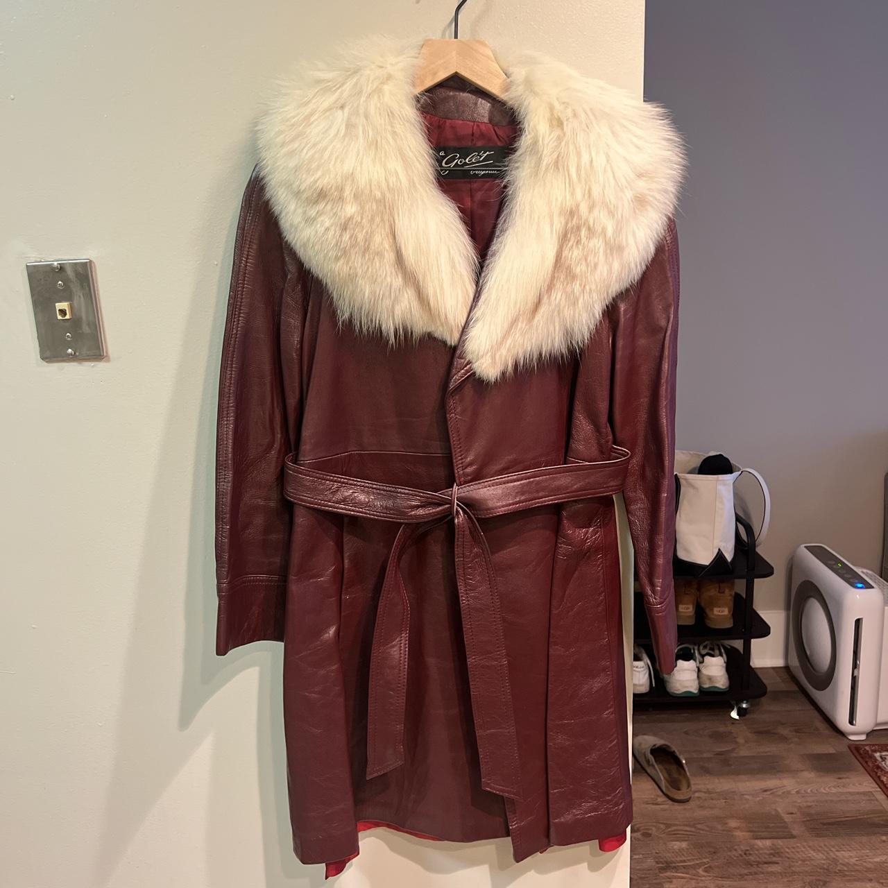 Golét original vintage fur leather newest coat