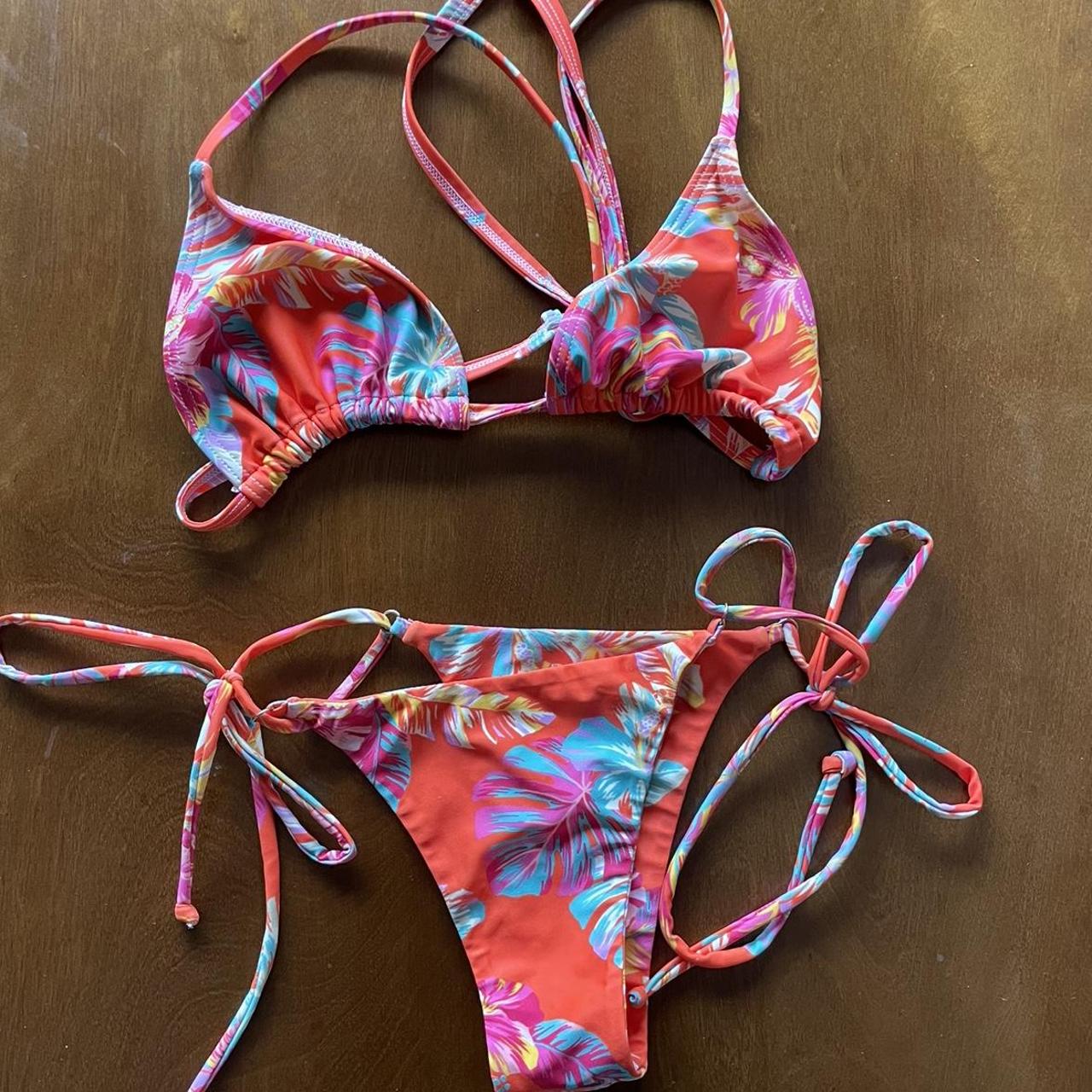 Kulani Kinis Women's Red and Yellow Bikinisandtankinisets Depop