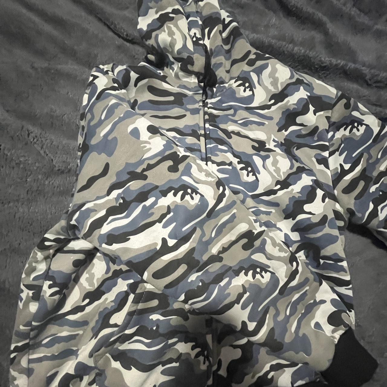 BLUE CAMO ZIP Up hoodie Depop