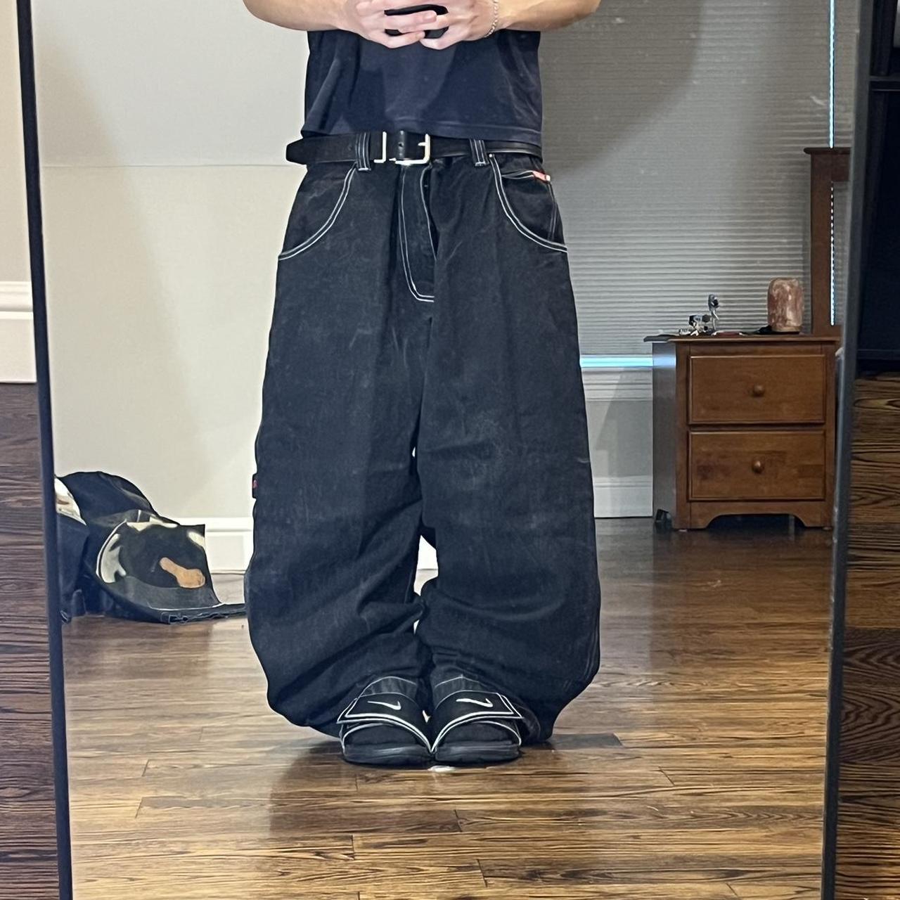 rare 2000s baggy wide leg nyus black carpenter jeans... - Depop