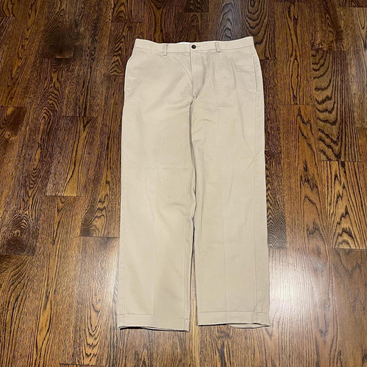 vintage 2000s baggy wide leg cream orvis workwear... - Depop