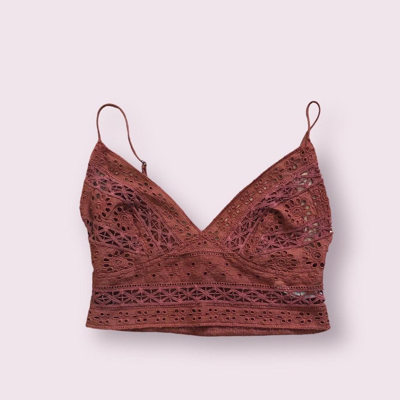 Carrie embroidered longline bralette by Free People. - Depop