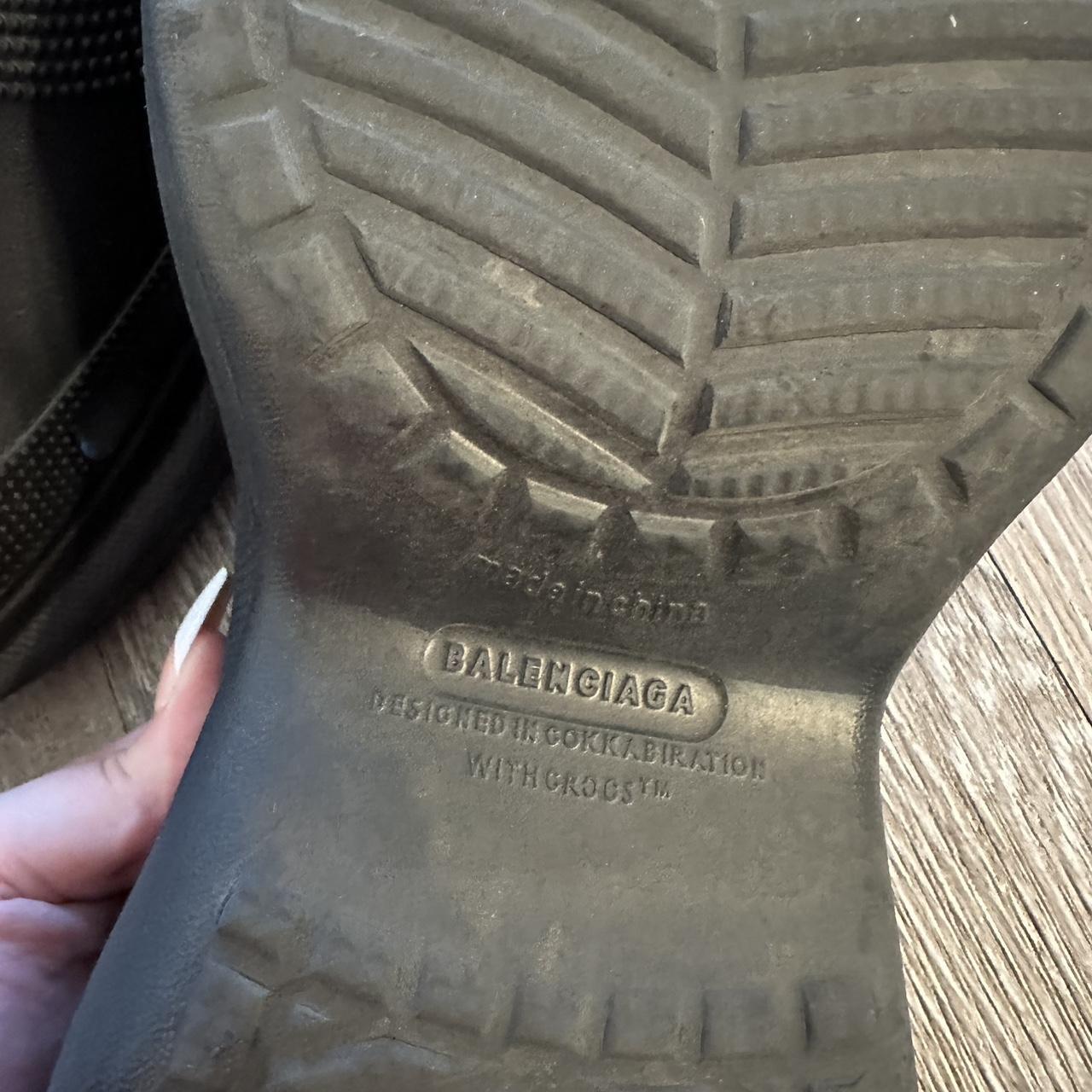 Women's Slides - Black/Grey – B croc slides size … - image 4