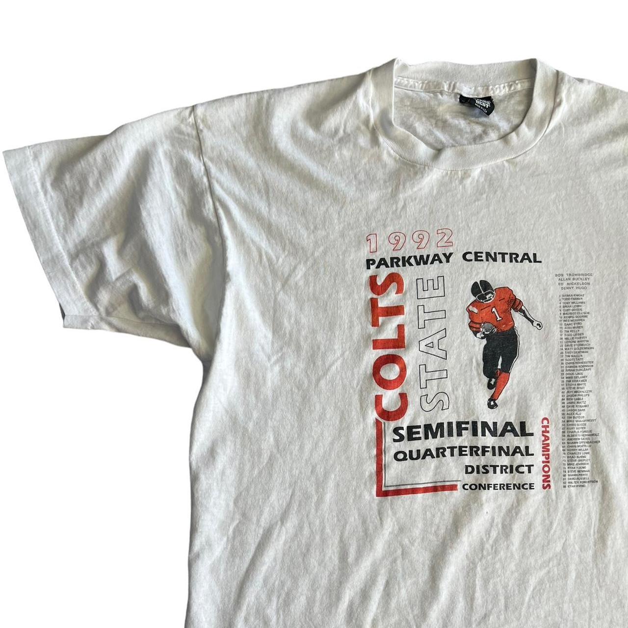 ‘92 Parkway Colts Football Tee -good broken in fit... - Depop