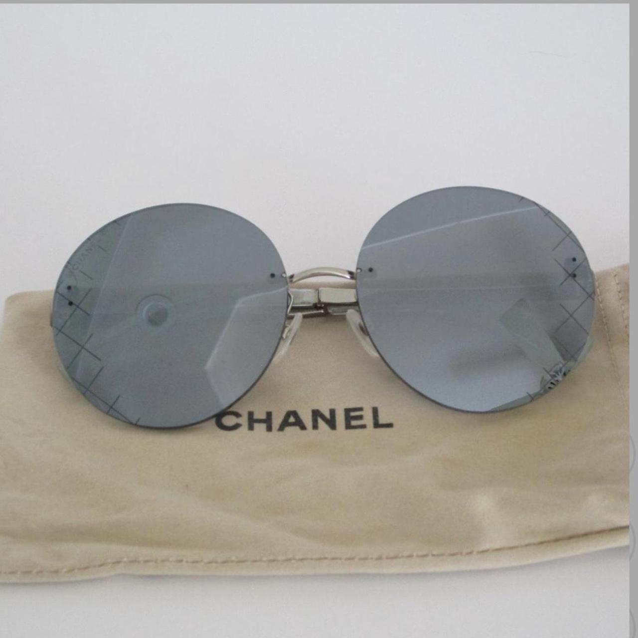 Chanel Blue Round Reflective Sunglasses, Style