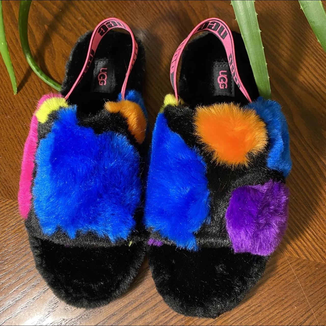 Ugg fluff clearance yeah slippers multicolor