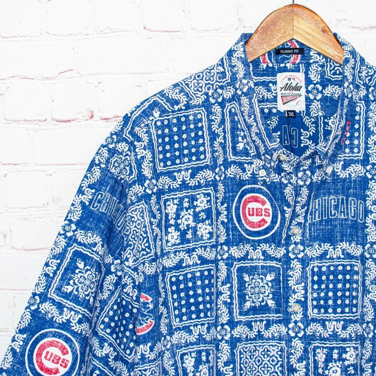 Reyn Spooner ALOHA Baseball CHICAGO CUBS Shirt Blue - Depop