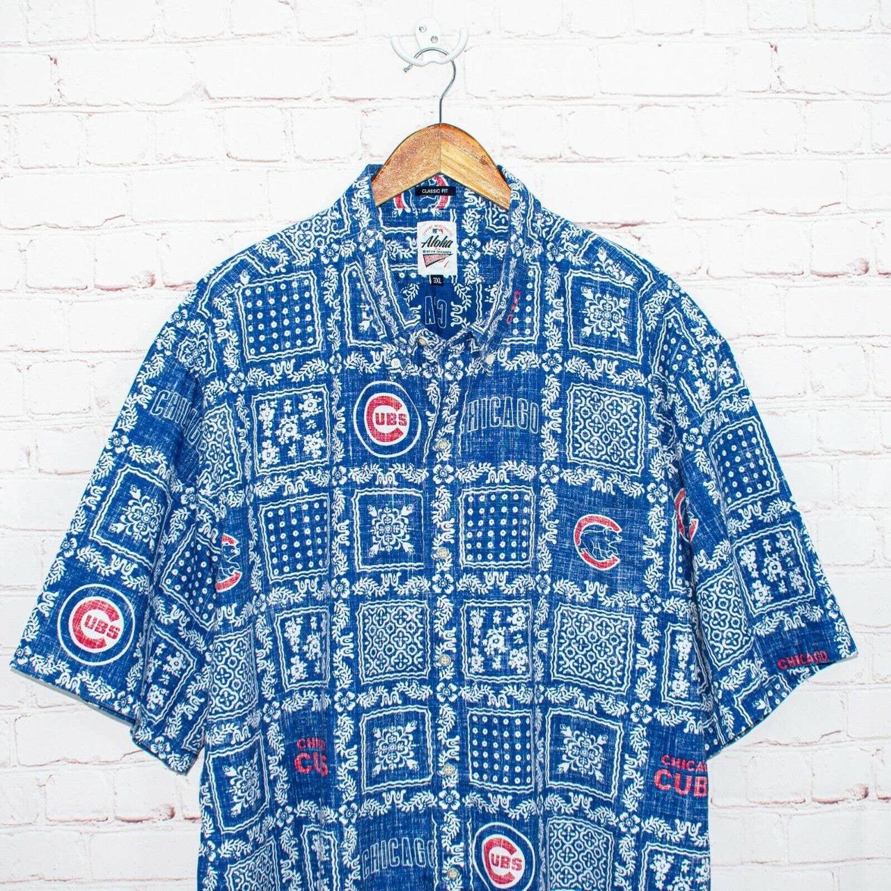 Reyn Spooner ALOHA Baseball CHICAGO CUBS Shirt Blue - Depop