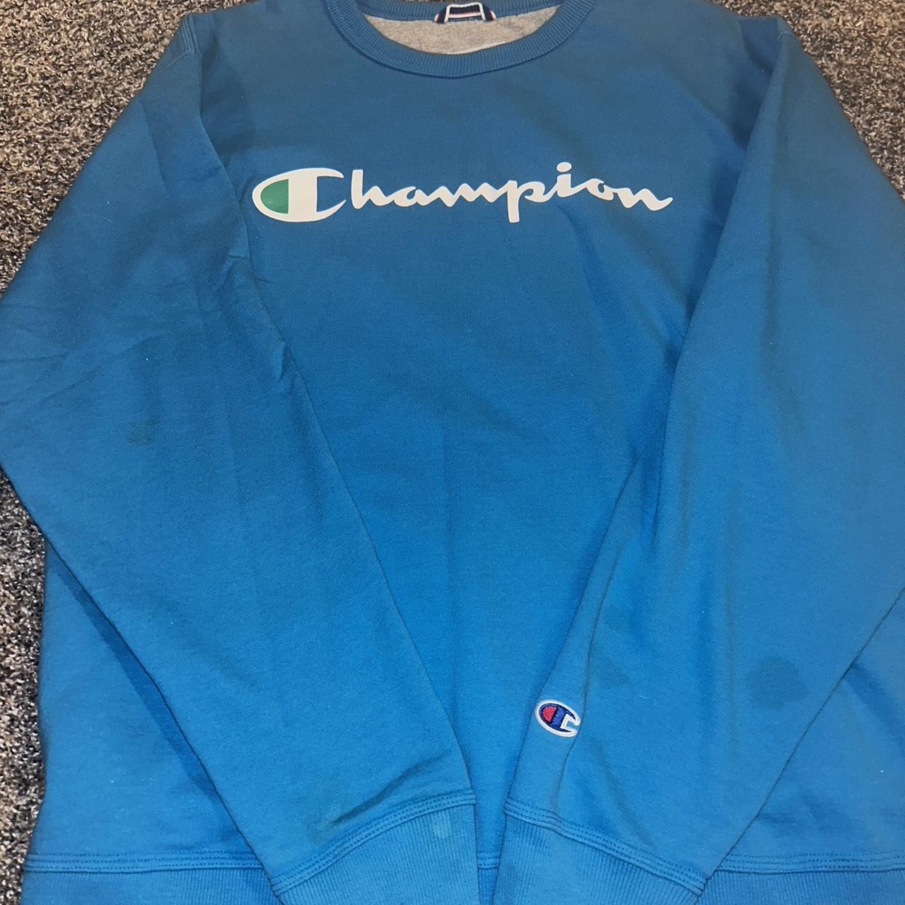 Champion Men's Blue Sweatshirt | Depop