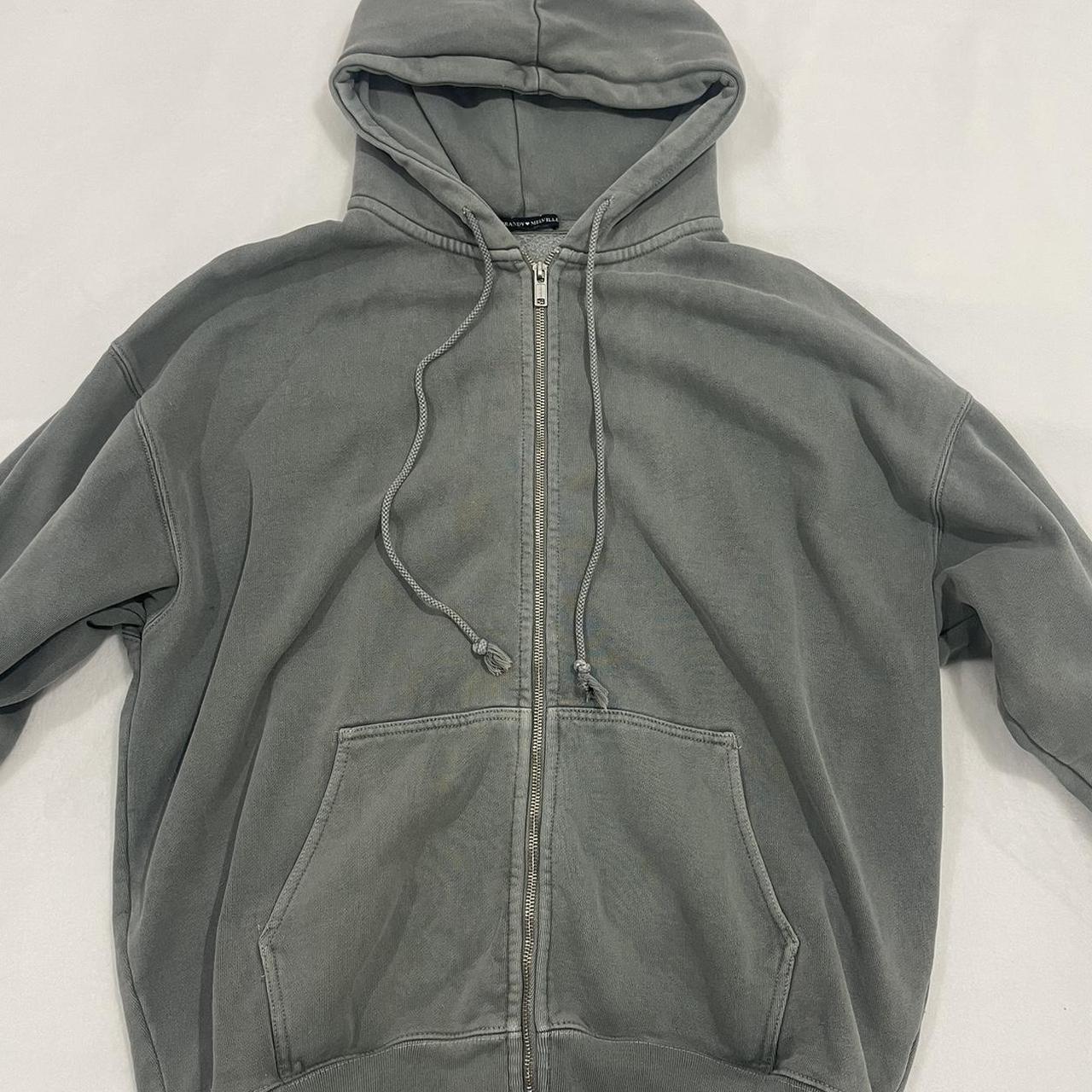 Brandy Melville dark grey zip-up hoodie jacket. Fits - Depop