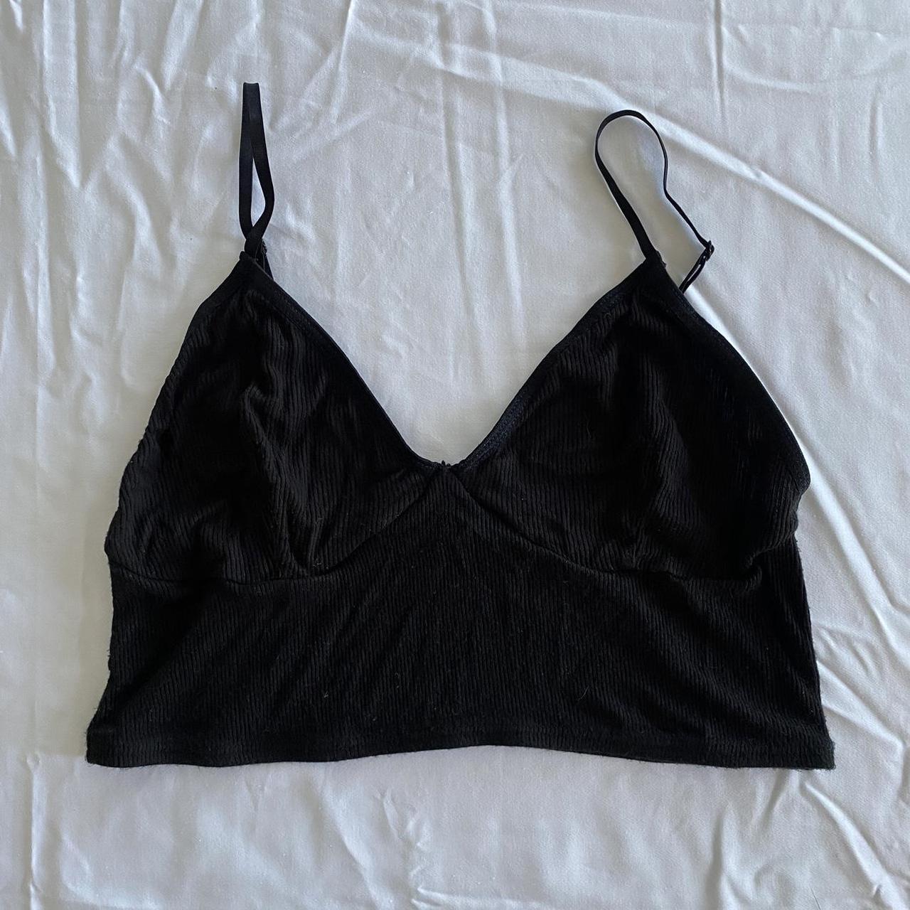 FREE SHIPPING // black american apparel crop bustier... - Depop