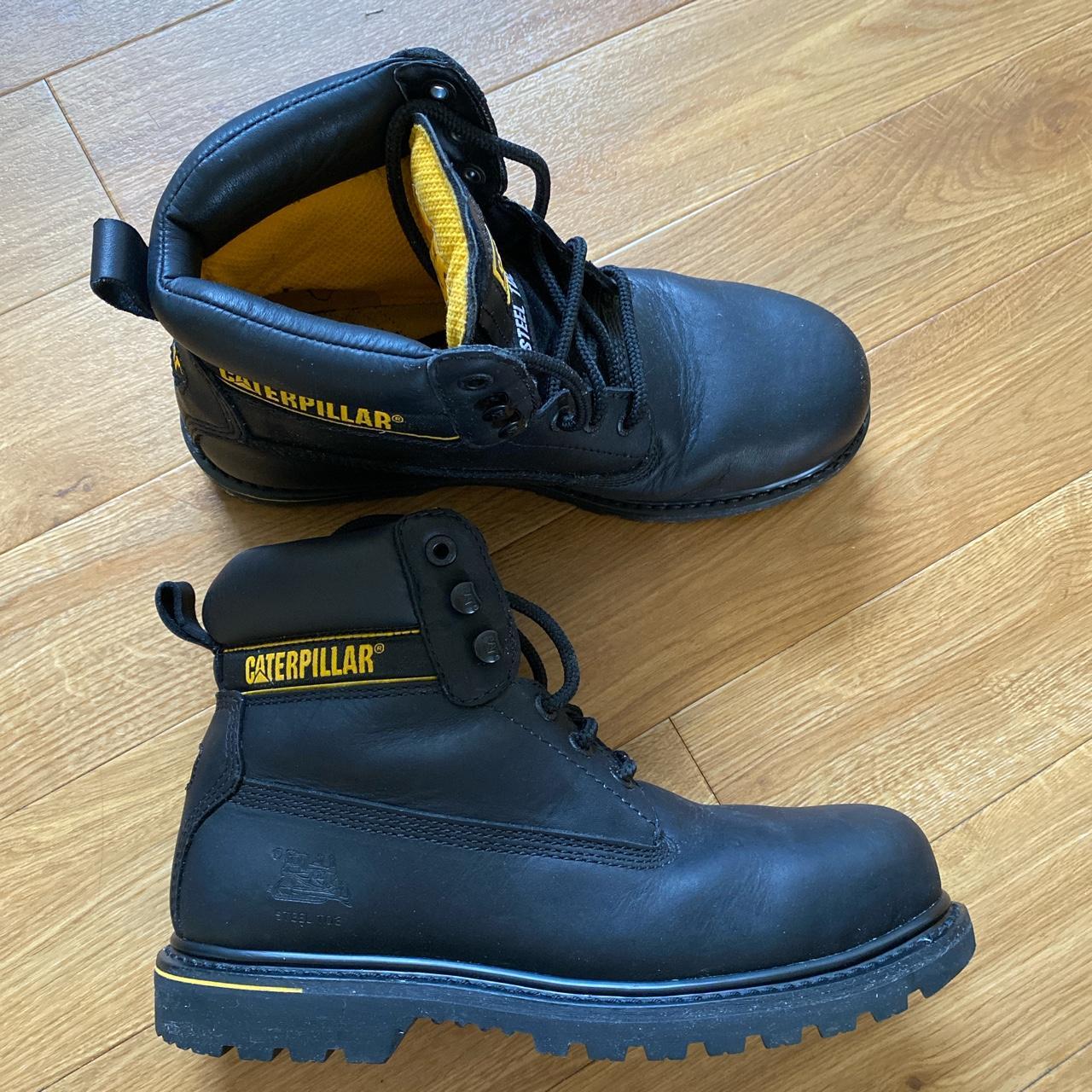 CAT Men's Black Boots Depop