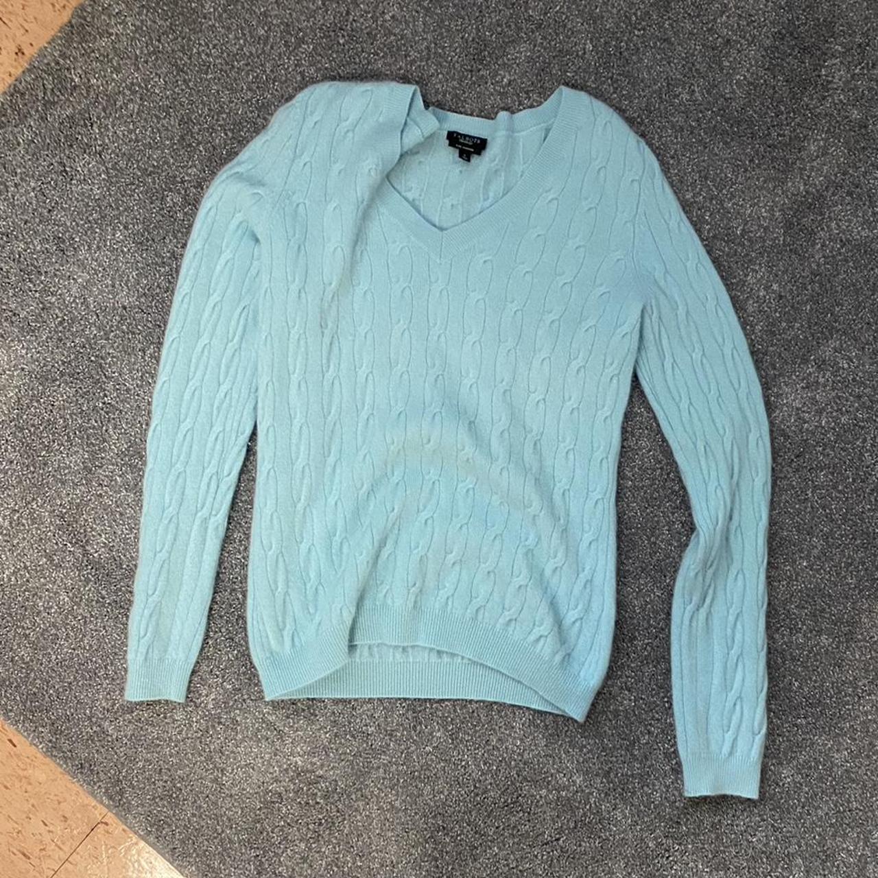 light blue knit sweater. small, fit’s medium Depop