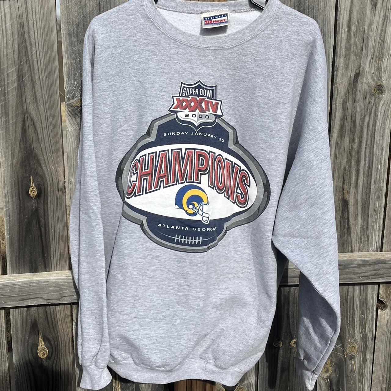 Vintage St Louis Rams Crewneck Sweatshirt Super Bowl - Depop