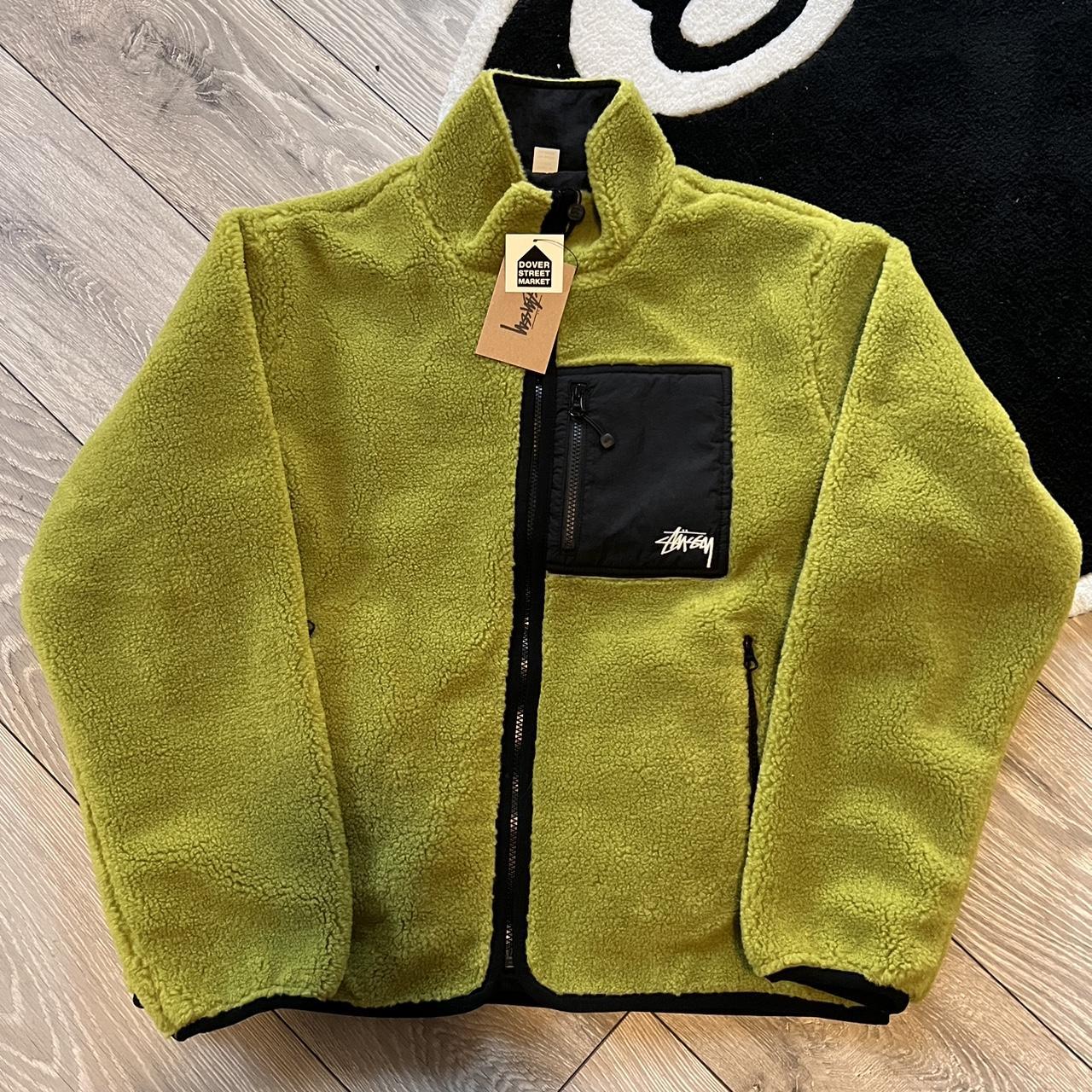 Stüssy Men's Green and Khaki Jacket | Depop