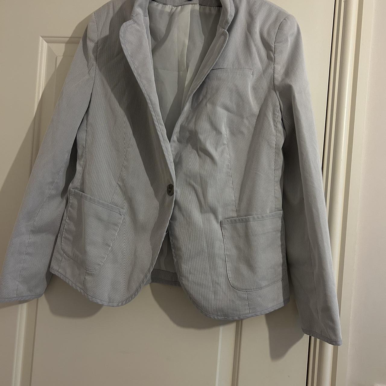 New Look Women's Grey and Blue Tailored-jackets | Depop